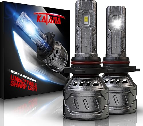 KATANA Bombillas LED 9005, 16000 lm, 70 W, 6500 K, blanco frío, bombilla HB3 extremadamente brillante Plug and Play, tamaño mini, reemplazo halógeno