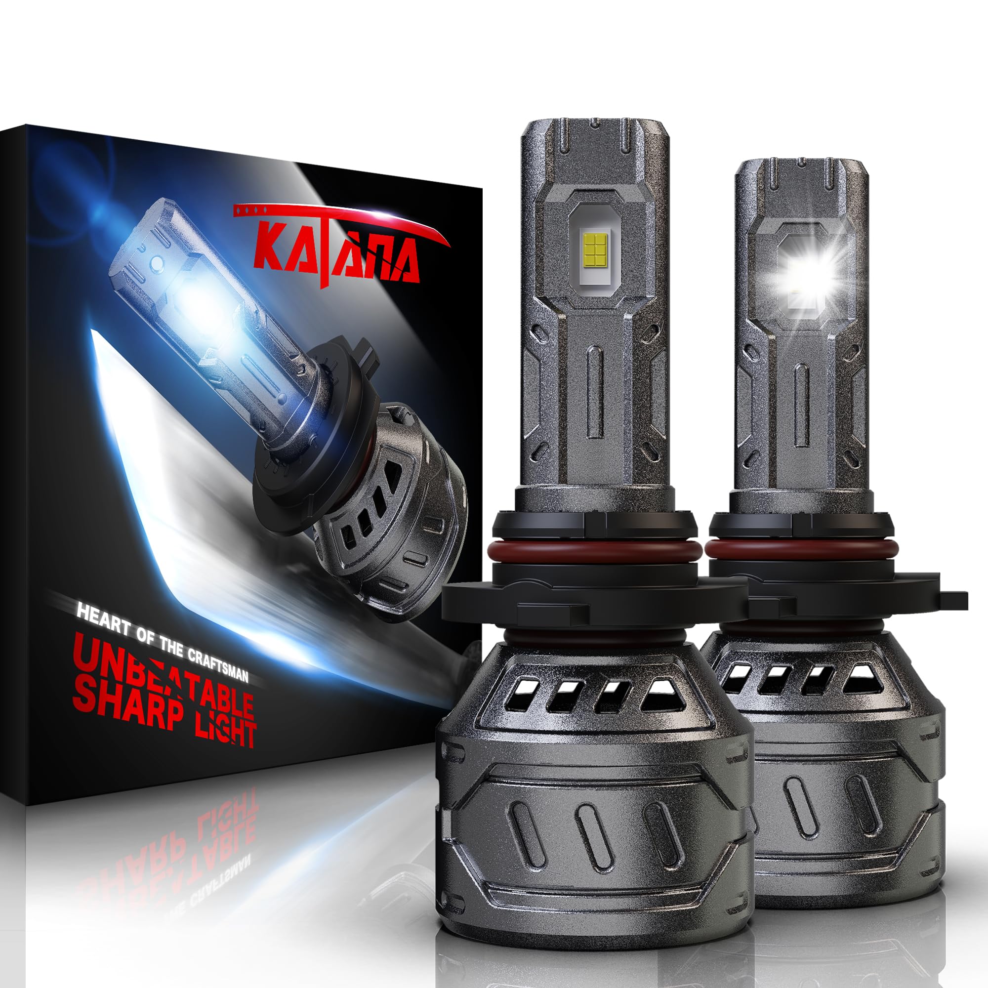 Katana 9005 Bulbs,HB3 400% Brightness White Plug and Play 1:1 Size Fog of 2