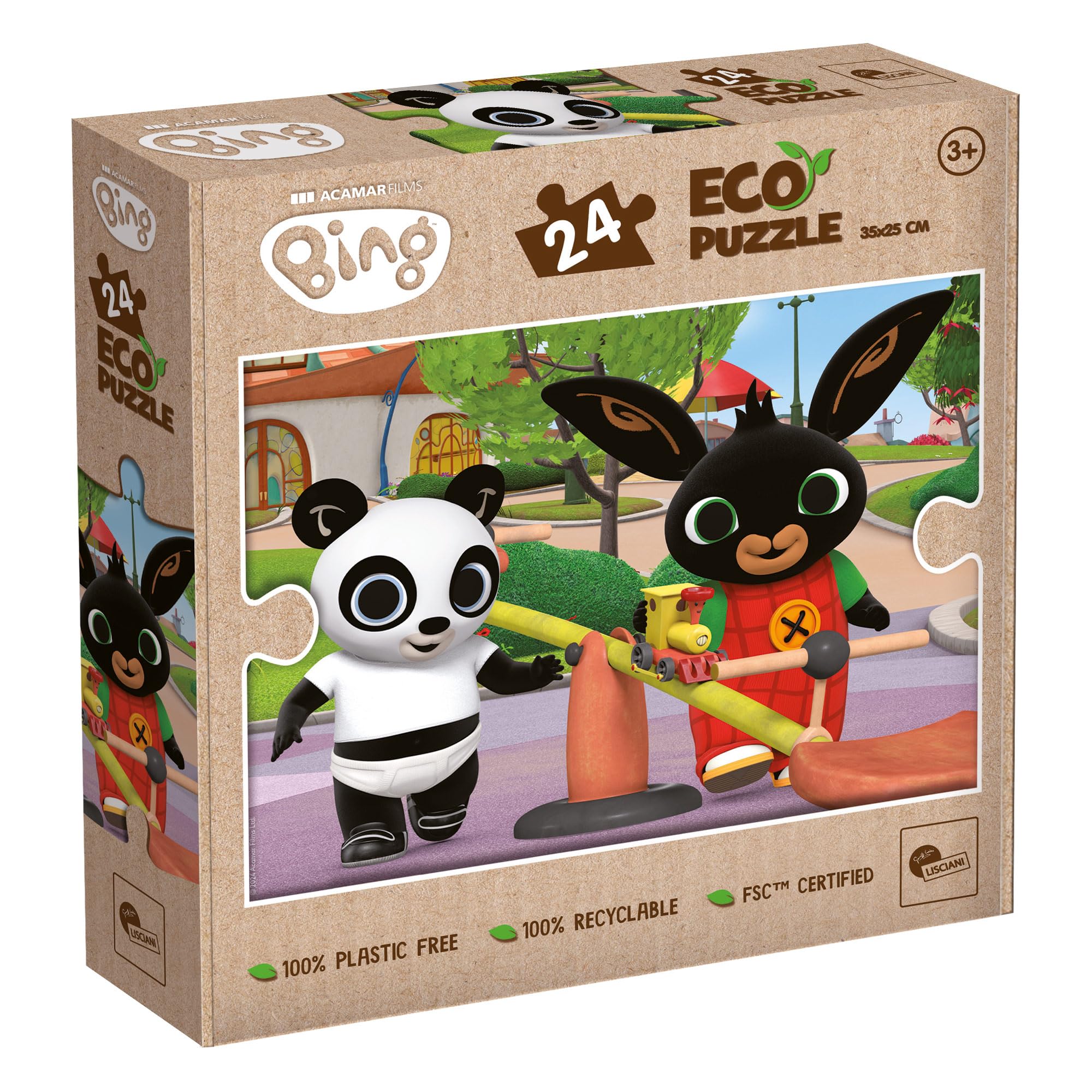 Lisciani - BING Puzzle - 24 Piece Puzzle for Children from 3 years old - 100% Recyclable - Format 25x35 cm - Educational Bing Game - Manual and Creative Activity - Birthday Gift Idea