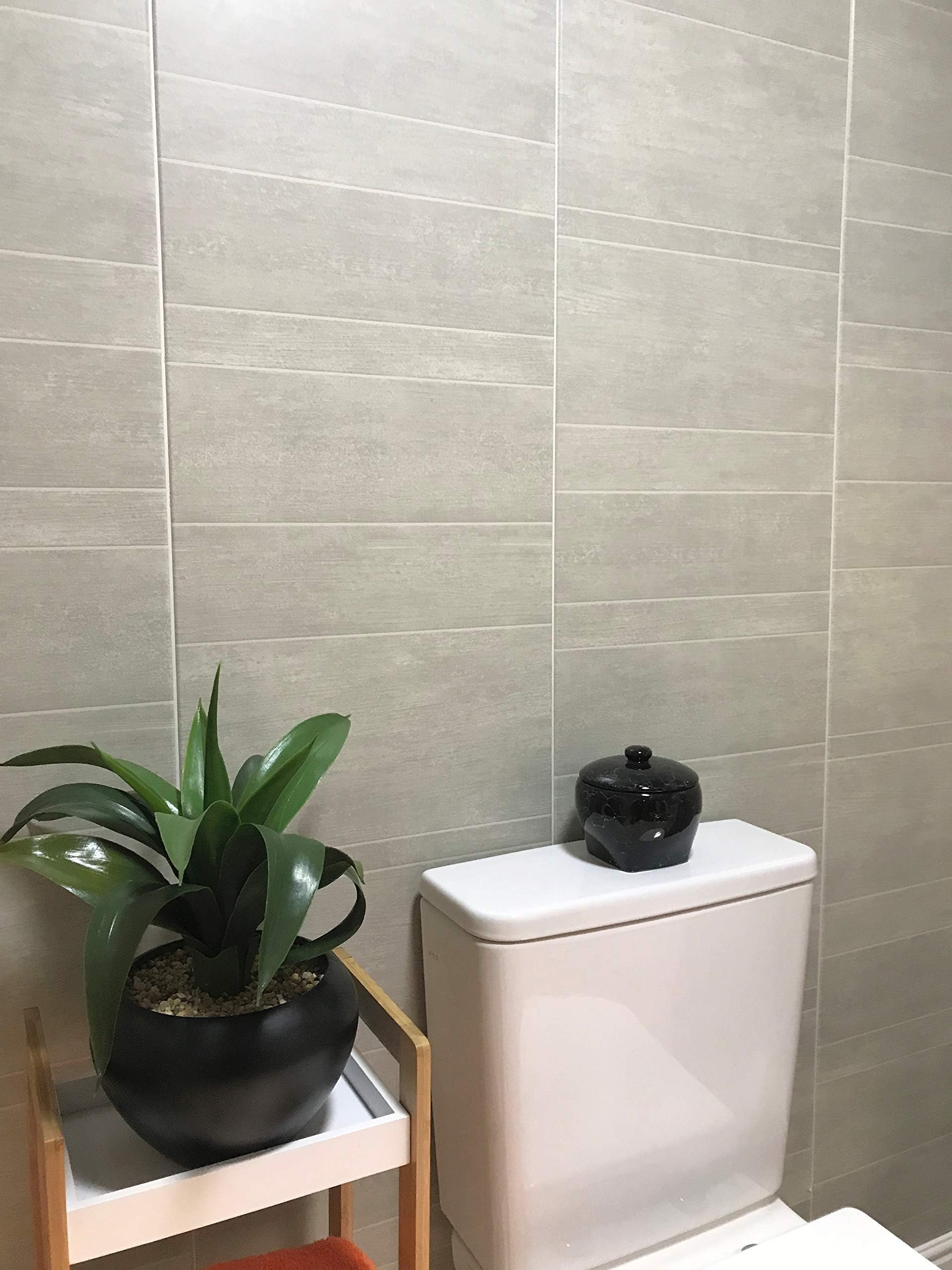 Multi Tile Greystone Tile Effect Panel Bathroom Cladding PVC Shower Wet Wall Panels (10 Panels)