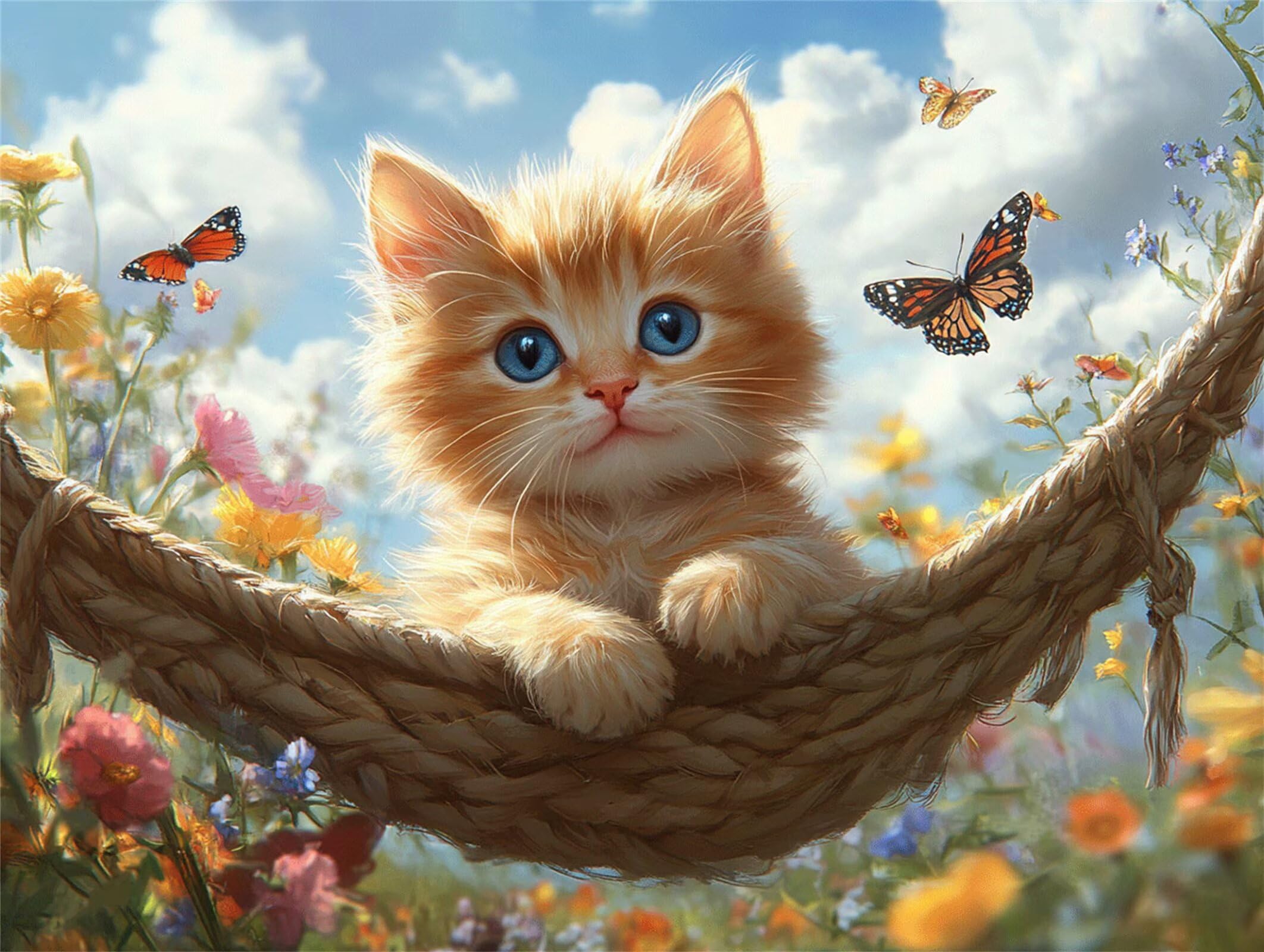 Puzzle 3000 elementów dla dorosłych, gry rodzinne, Cat Spring, n-493