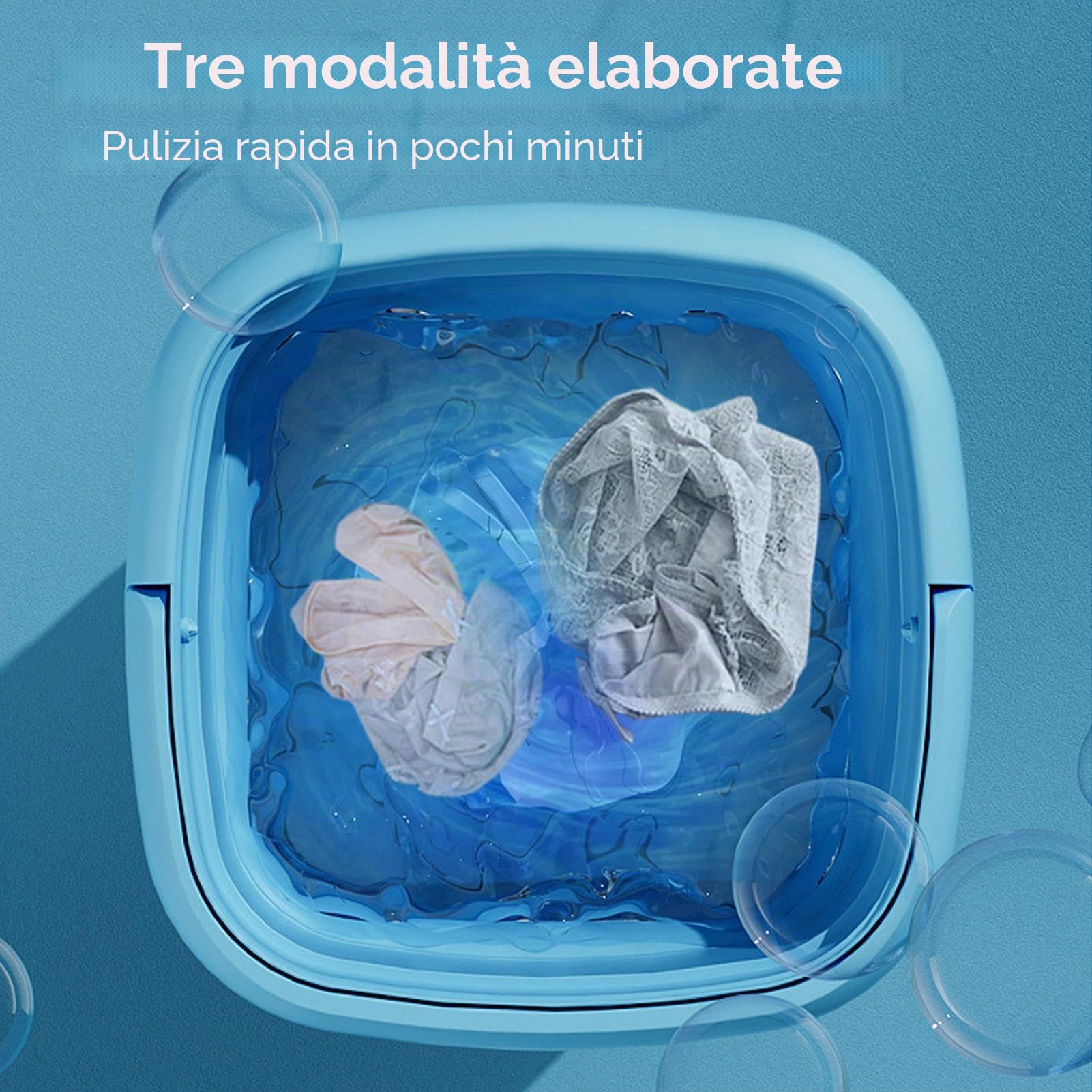 BEWINNER Lavatrice Portatile, Mini Lavatrice e Asciugatrice, Lavatrice a Secchio con Centrifuga, Lavabiancheria Pieghevole per Calzini per Studenti, Dormitorio, Campeggio, Viaggi