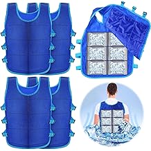 Hicarer 4 Pcs Cooling Vest for Men with 48 Ice Bag Adjustable Ice Vest Suit Heat Relief Cool Jacket for Hot Weather Working