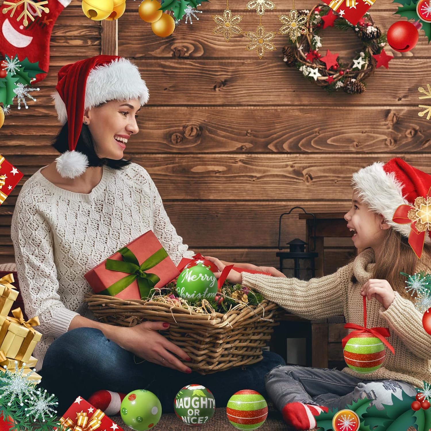 Kasyat 24 Pcs Christmas Stress Ball Bulk 2.5 Inch Christmas Green Foam PU Stress Relief Balls Relief Squeeze Xmas Balls Toys for Party Favors Stocking Stuffers Gifts Goodie Bag Fillers - Image 6