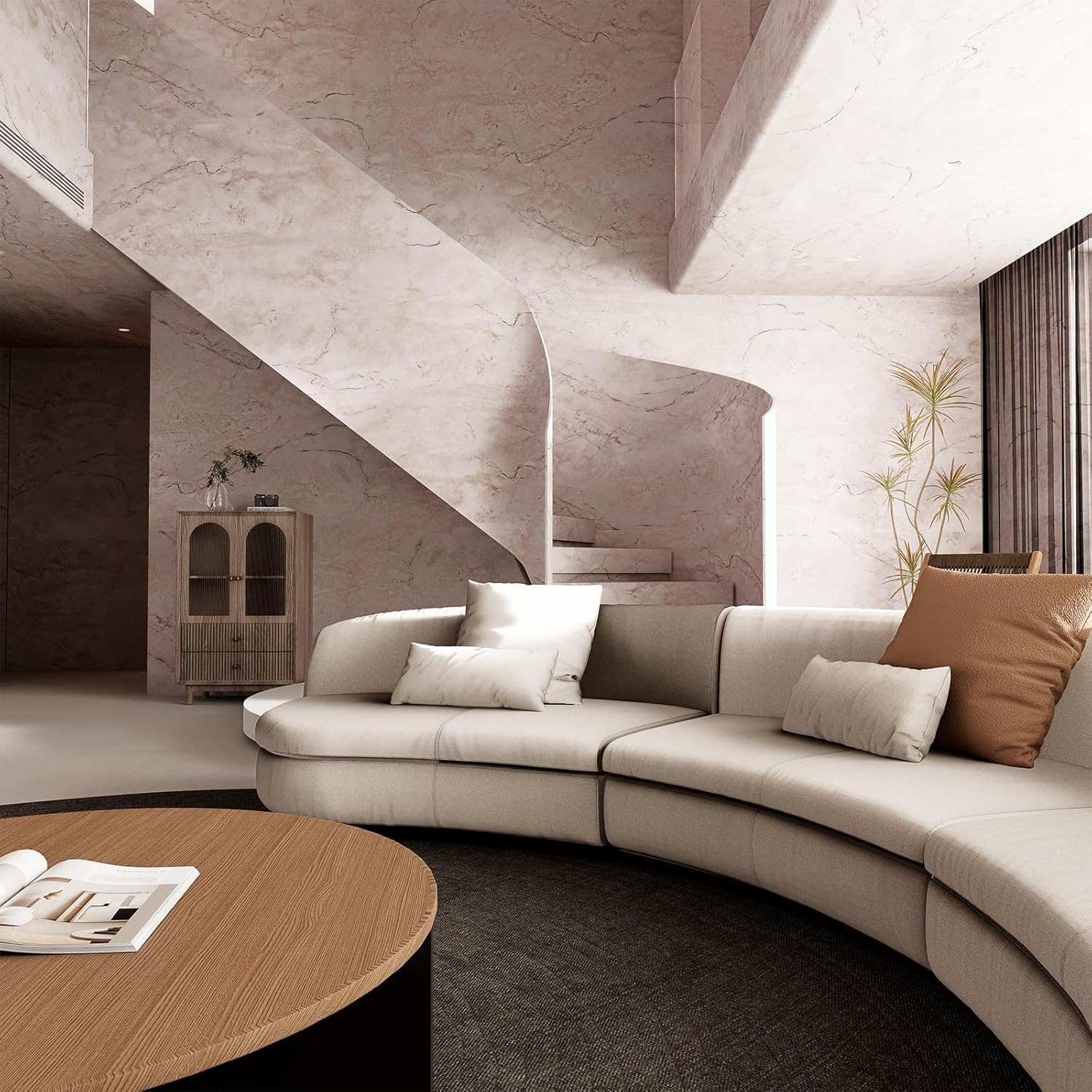 Flake White Marble Peel and Stick Wallpaper 32"×157" Granite Beige Contact Paper Limewash Europa Waterproof Self-Adhesive PVC Modern Covering for Living Room Countertop Bedroom Garage