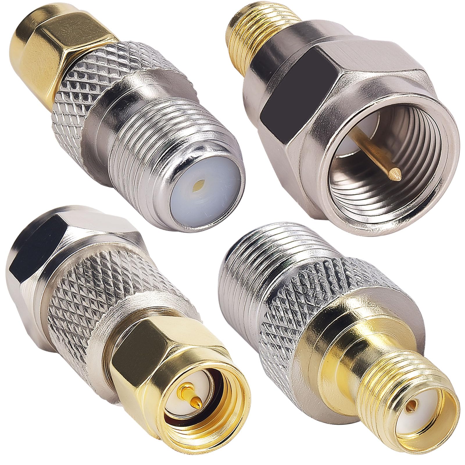 Kit 6 Adaptateurs Coaxial F à SMA/RP-SMA - Connecteurs RF Pour Antenne WiFi, Drone FPV, Radio