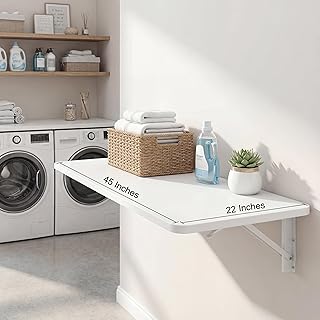 Wall Mounted Folding Table 45”L x 22”W, Space-Saving Fold Down Desk for ...