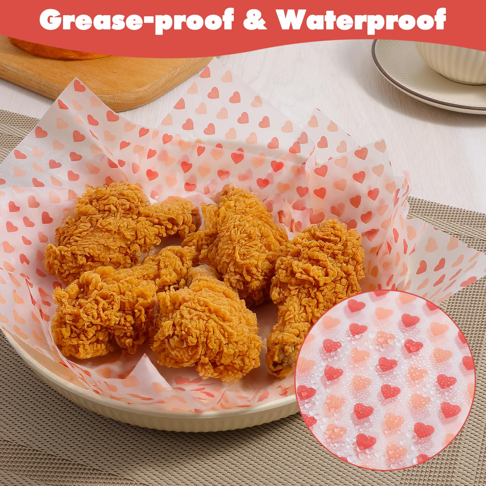50PCS Wax Paper Sheets, Food Wrapping Paper, Food Basket Liners - Image 4