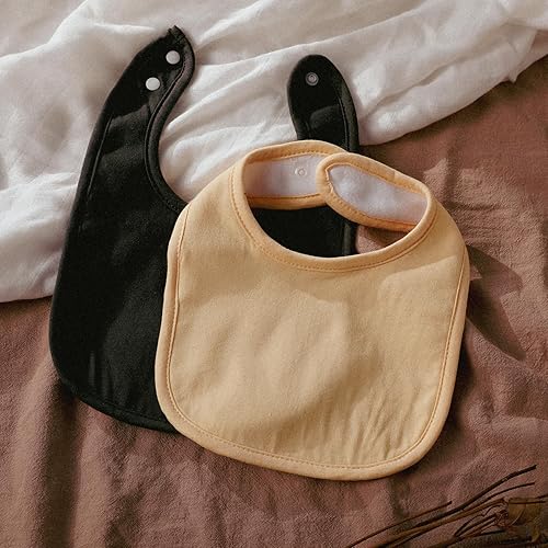 Miniatura 8 de Baberos a presión para niños y niñas, paquete de 10 baberos bandana con broche, baberos de algodón orgánico con cierre a presión para recién nacidos