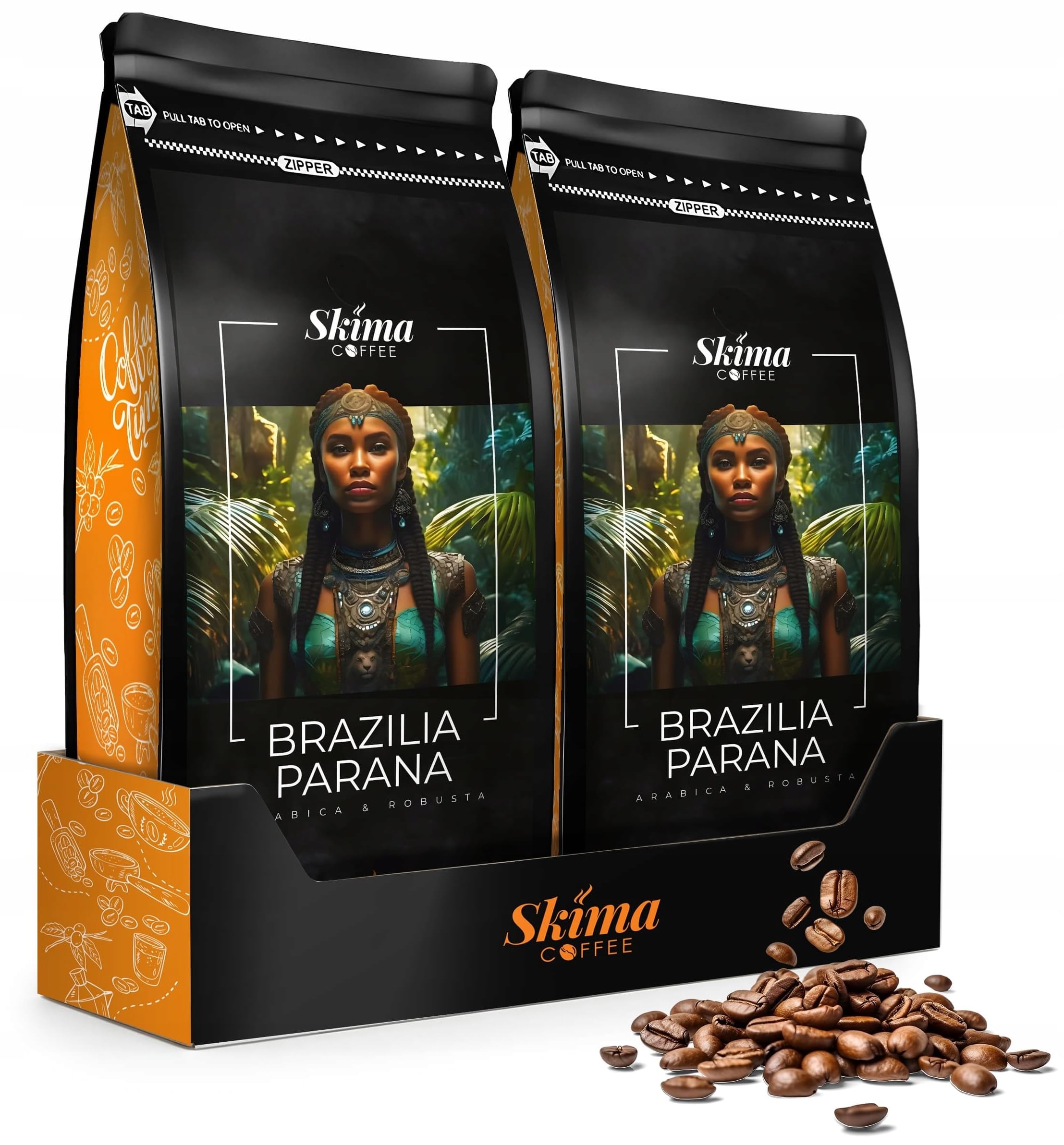 SkimaCoffee Café en grano 2 x 1 kg BRASIL PARANÁ recién tostado
