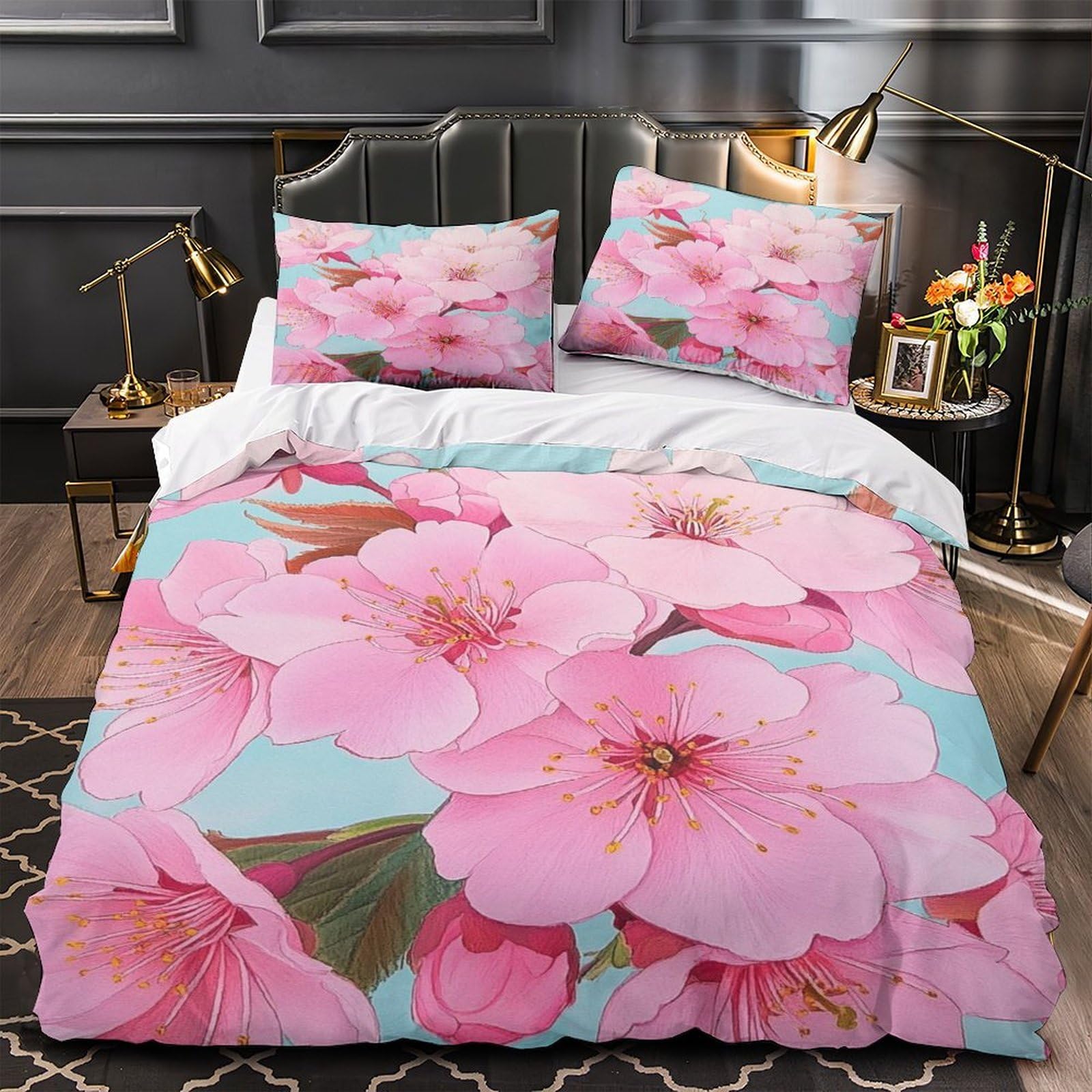 Housse de couette 3D porcelets hypoallergénique et résistante en microfibre douillette King