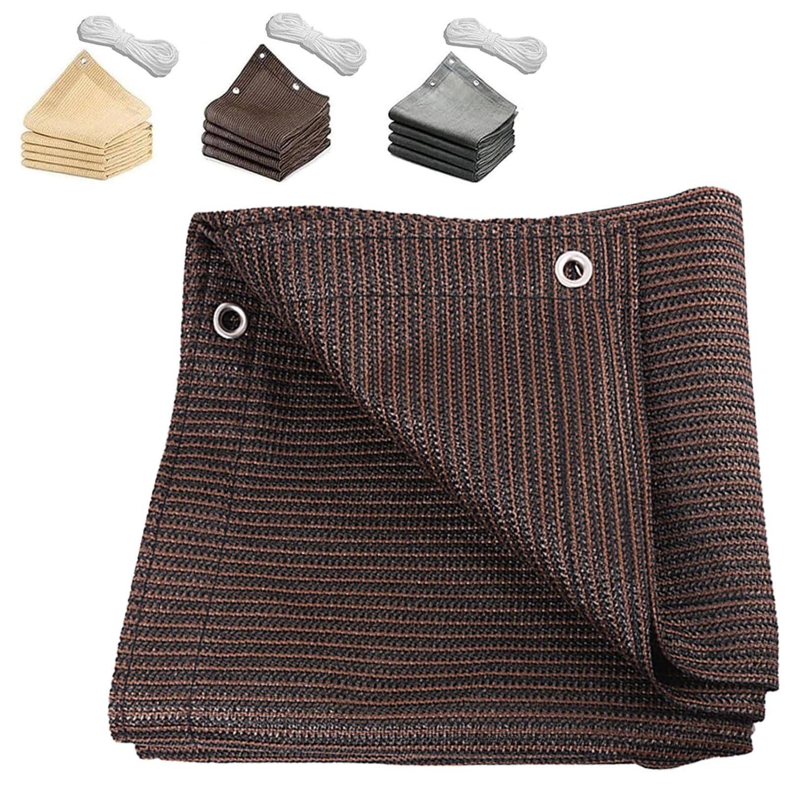 GJZQDKX Rectangular Sun Shade Sail with Grommets, 90% UV Protection, Waterproof & Air Permeable, 3x6m (9.8x19.7ft) for Parks, Camping, Patios, Brown