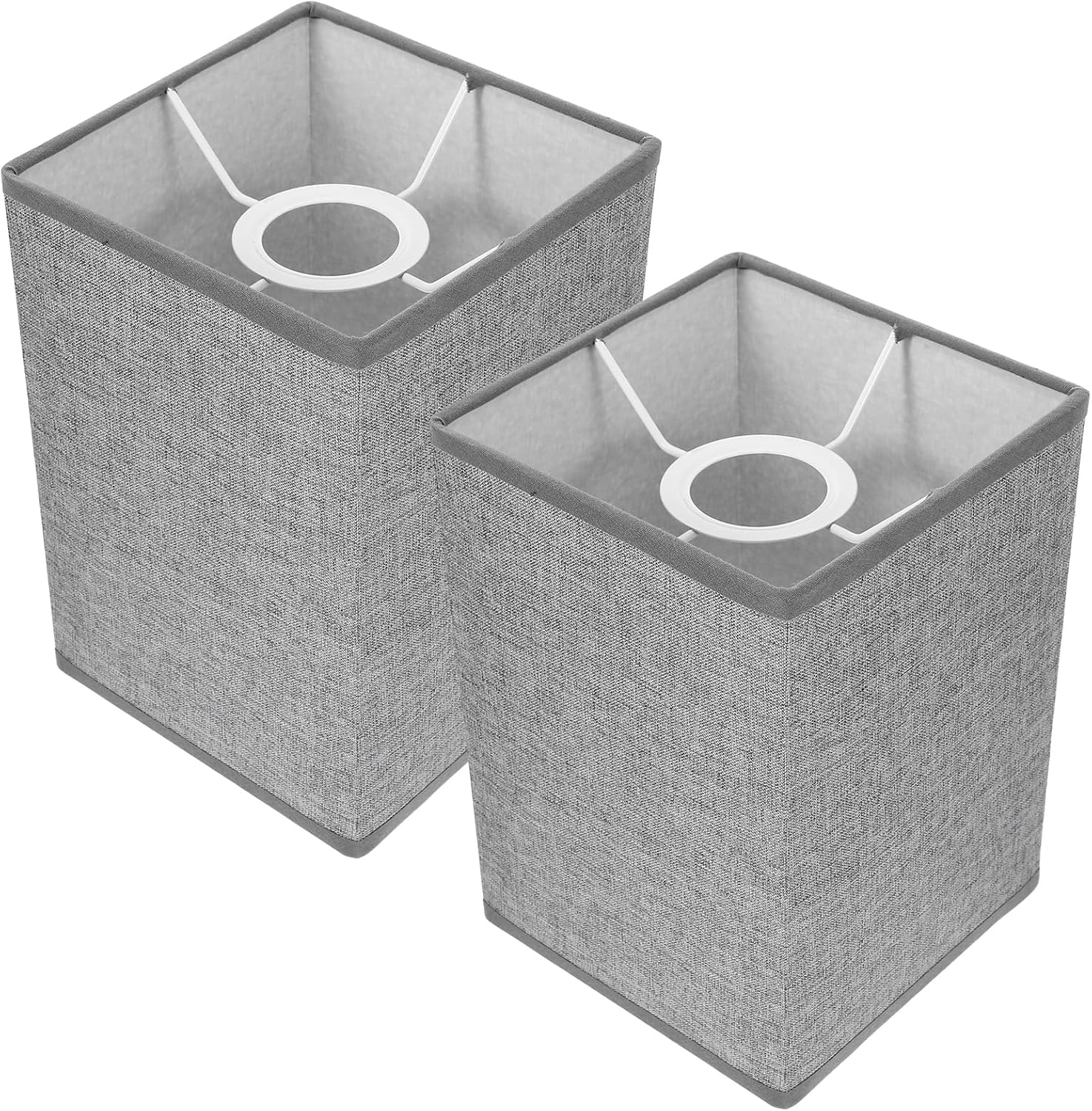 DOITOOL 2pcs Modern Linen Lamp Shade for Bedside Table Wall Light Chandelier Stylish Home Lampshade Replacement Light Shade for Table Lamps Natural Cover