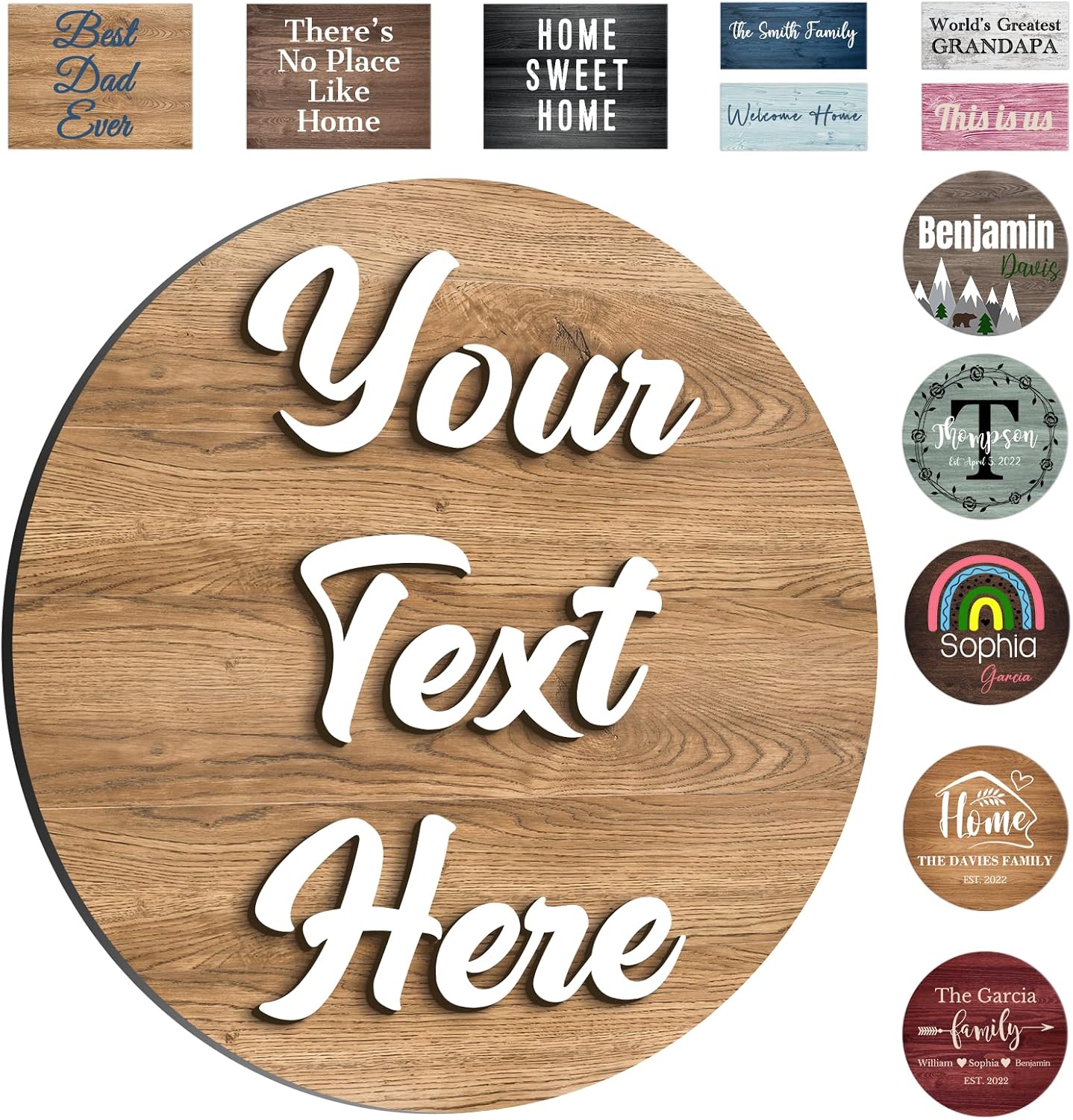 Amazon.com: SIMIEEK Custom Wood Signs Personalized Family Name Sign for ...