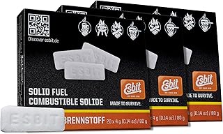 Esbit 1300-Degree Smokeless Solid Fuel Tablets for Hobby, Outdoor, and Emergency Use, 60 Pieces Each 4g