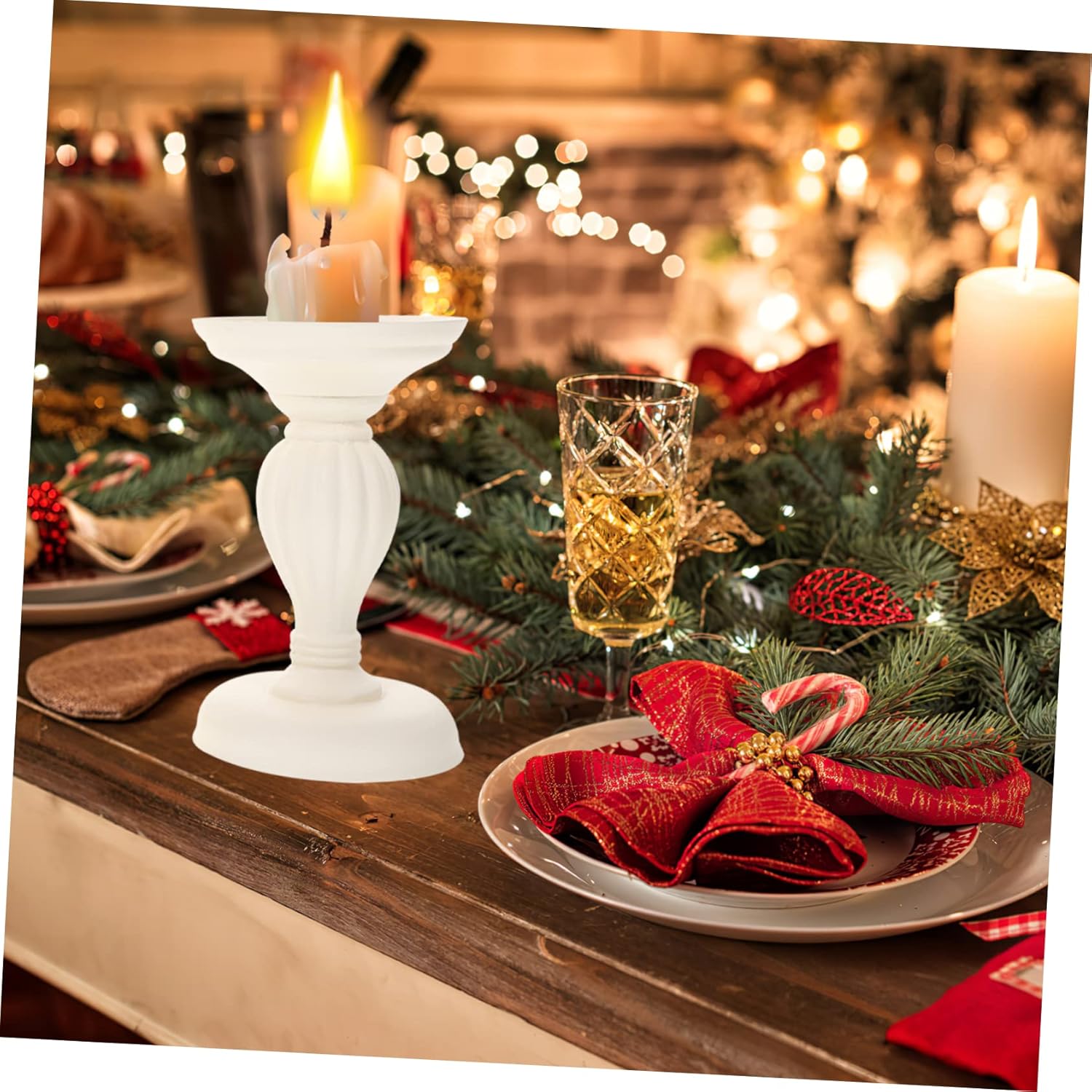 PRETYZOOM Vintage Candle Holder Set Rustic Candlestick Holders for Christmas Decor Home Party Wedding Decor