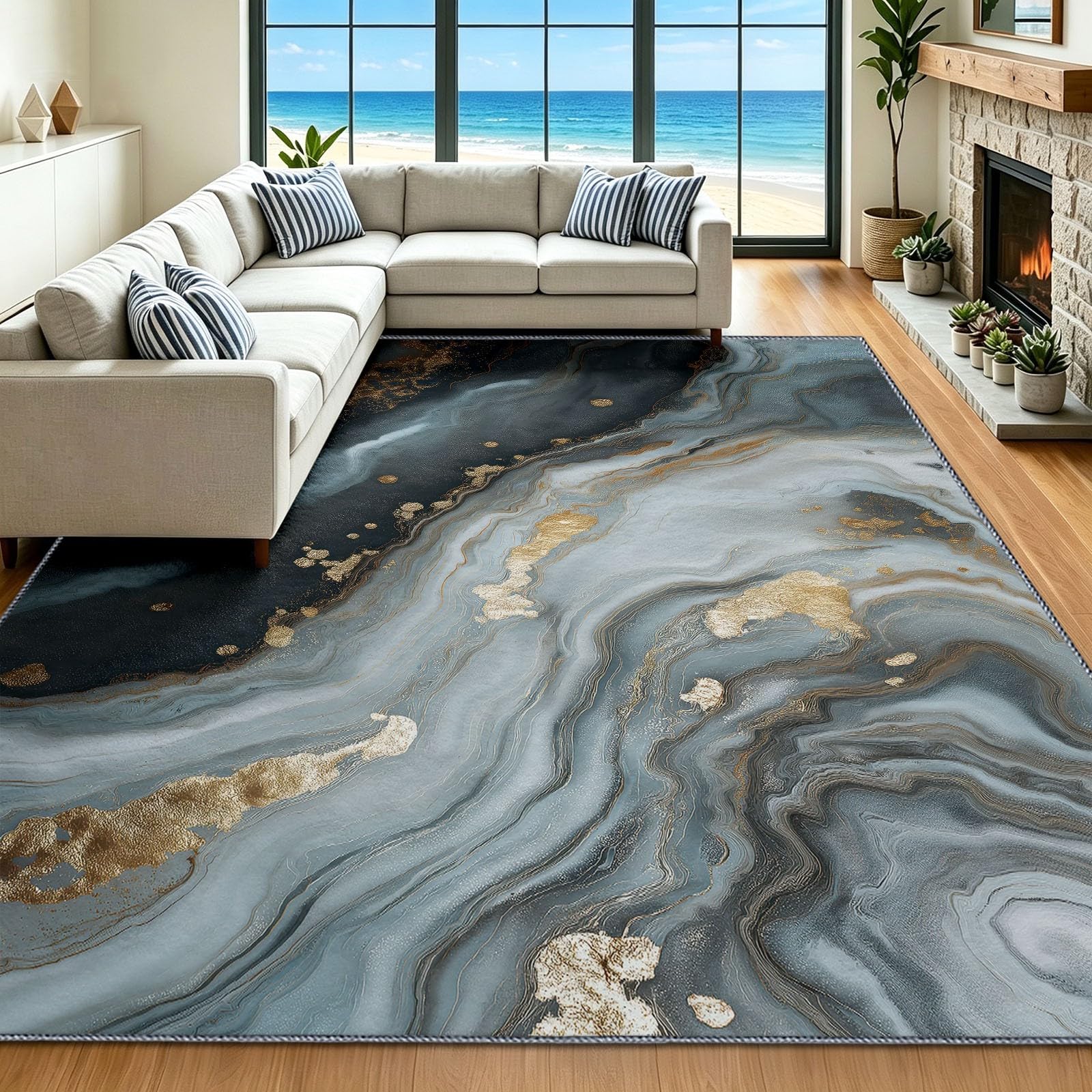 Alfombra de entrada lavable 160x230 cm con base antideslizante para oficina