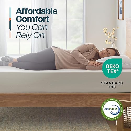 Miniatura 2 de Linenspa Colchón de espuma viscoelástica con infusión de gel de 10 pulgadas, tamaño King, felpa media, gel refrescante, colchón en una caja, colchón