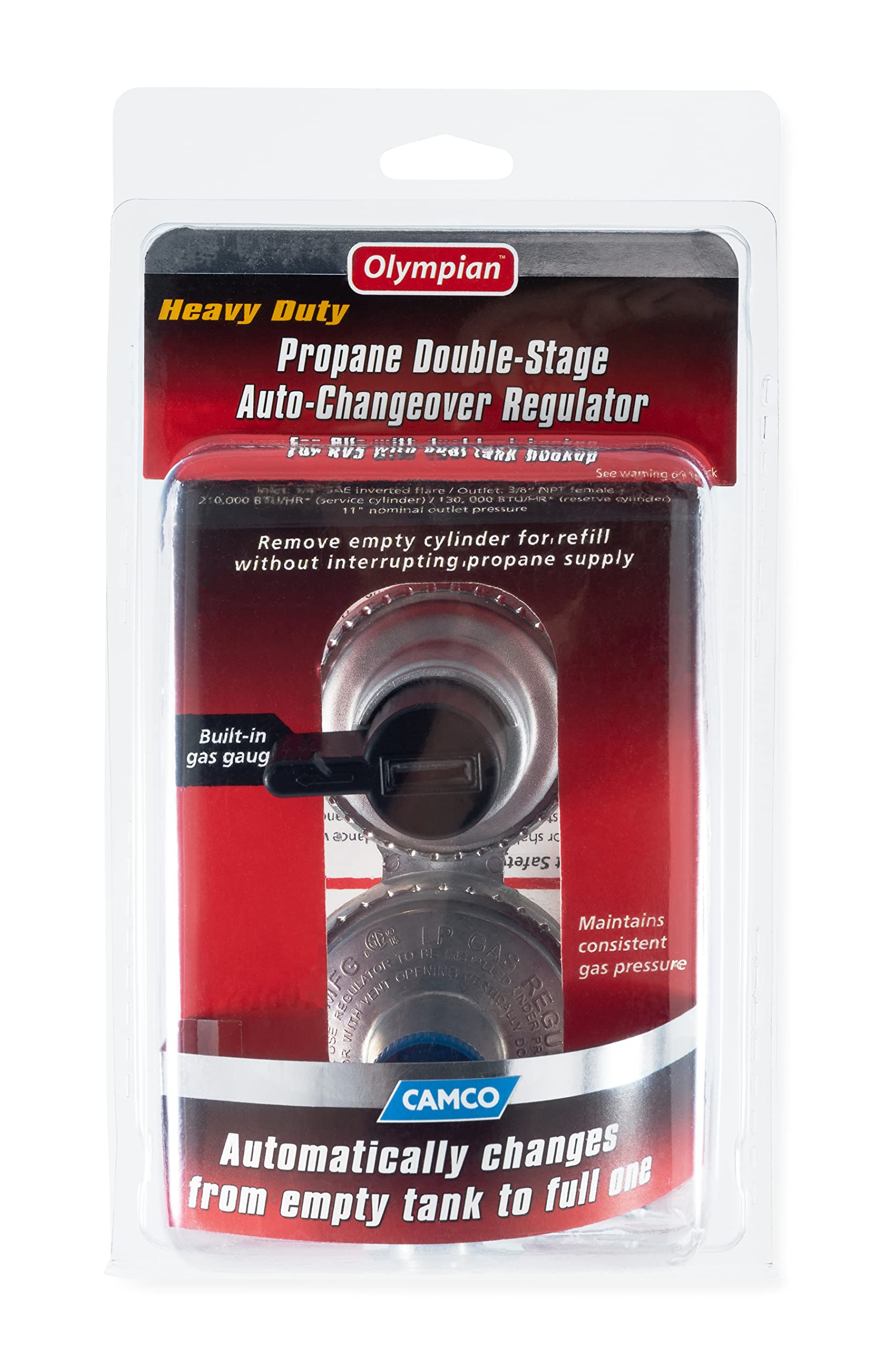 Camco 59005 propano Double-Stage Auto-Changeover regulador