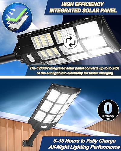 Miniatura 2 de Ofuray Of-7200W Solar Street Light Outdoor-3000K/4000K/6500K Outdoor Security Flood Light,IP67 Solar Parking Lot Lights Commercial Dusk to Dawn with