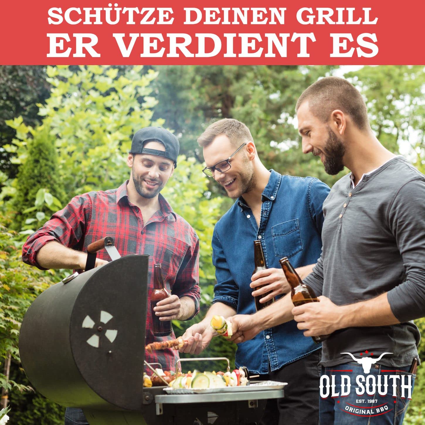 Old South - Copertura per barbecue resistente alle intemperie – Copertura per barbecue Weber, Napoleon, Enders, Rösle Gasgrill – Copertura impermeabile (76 x 66 x 110 cm)