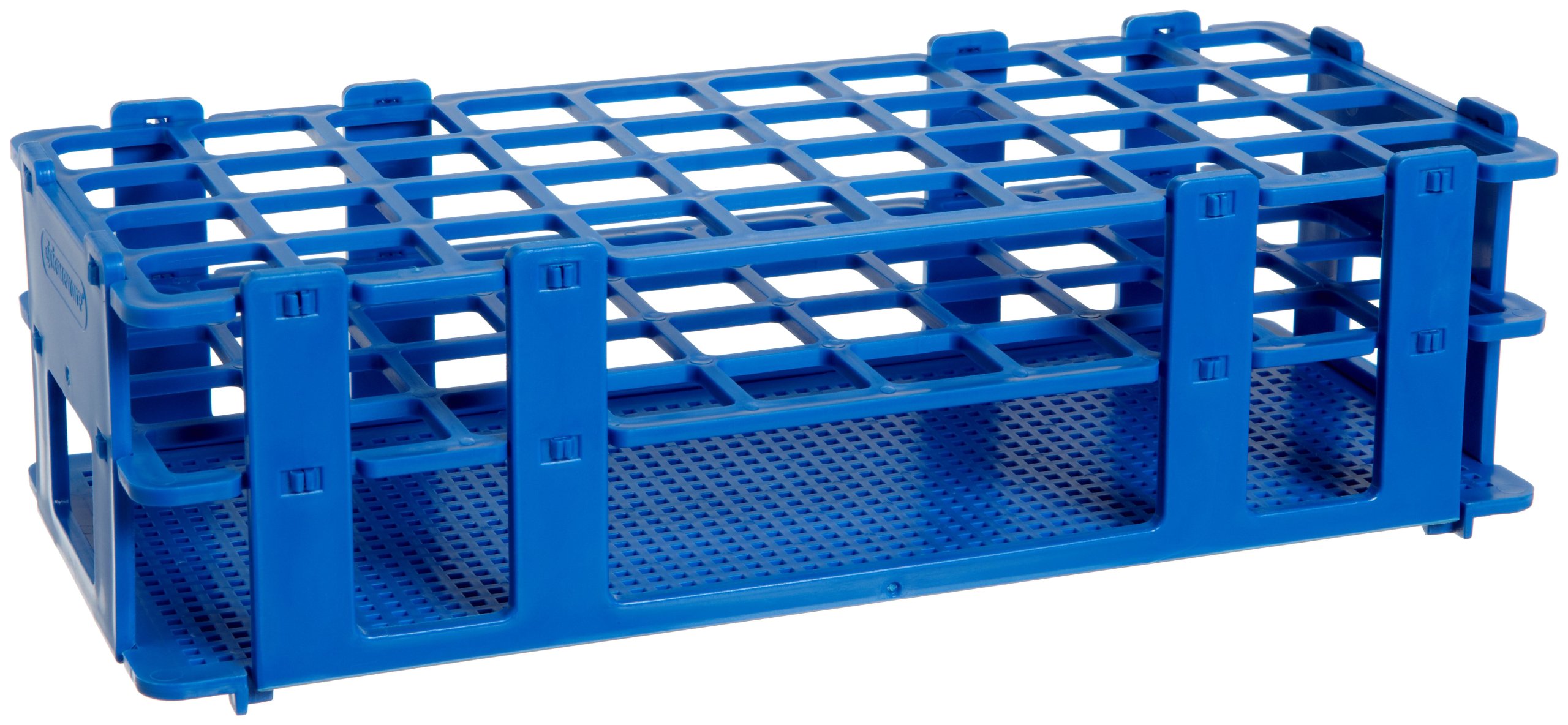 Bel-Art F18747-0002 - Estante para tubos de ensayo sin cables, 16-20 mm, 40 lugares, 9,7 x 4,1 x 2,5 pulgadas, polipropileno, color azul