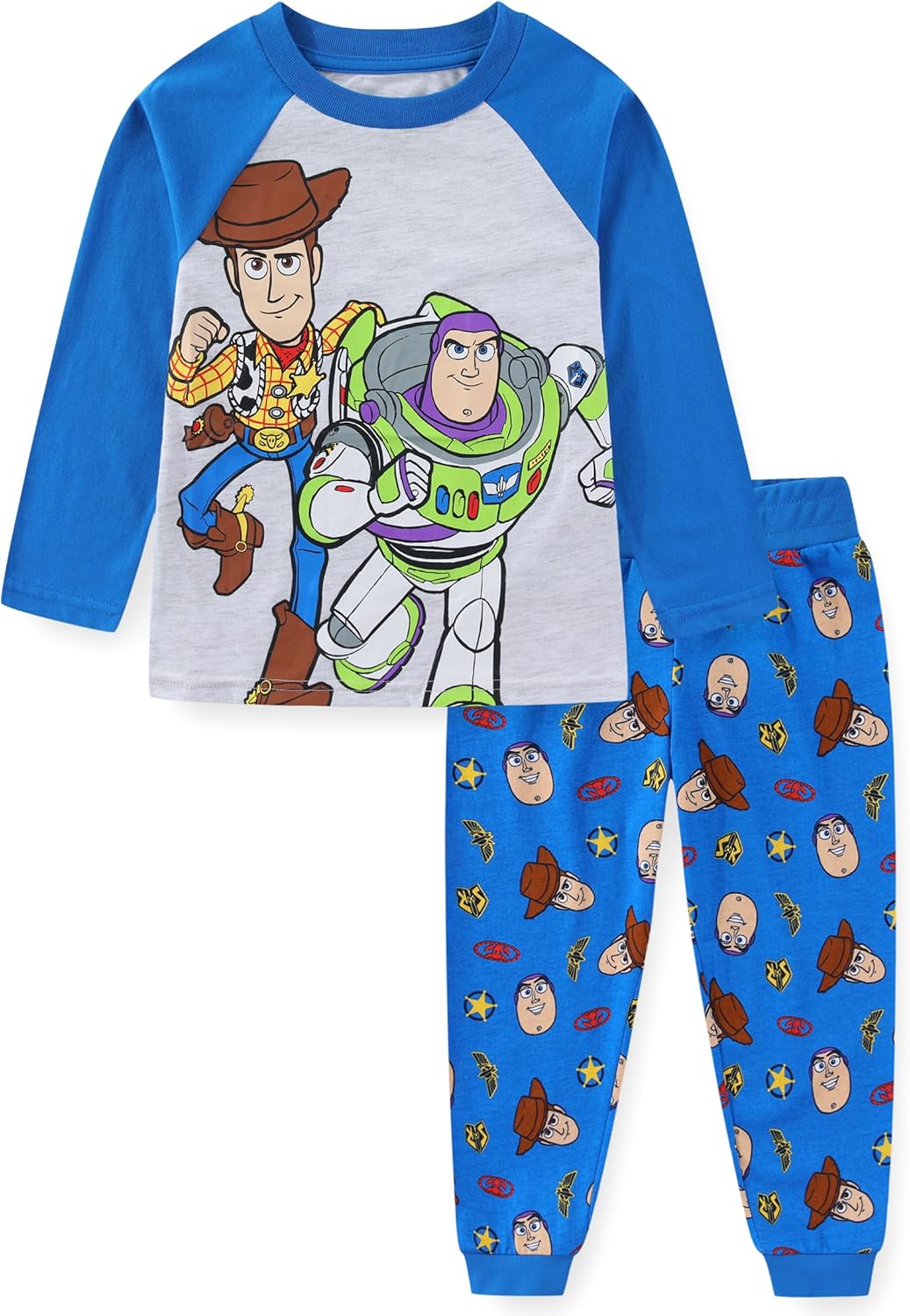 Disney Toy Story Boys 2 Piece Long Sleeve Shirt and Pants Set for Toddler and Big Kids