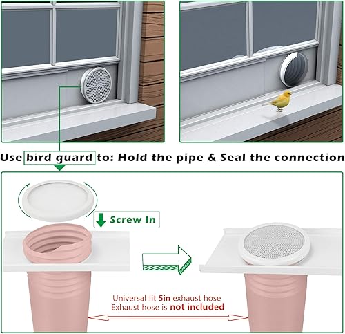 Miniatura 3 de Forestchill Kit de placas de sellado de ventana de aire acondicionado portátil para manguera de escape de 5 pulgadas de diámetro, kit de ventilación