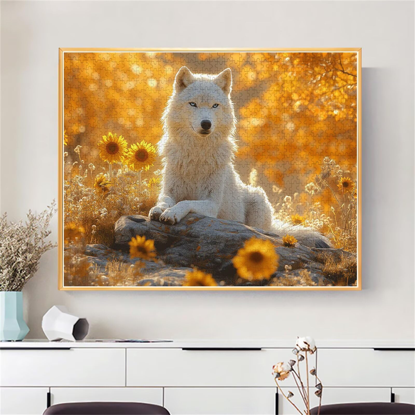 Puzzle Erwachsene 2000 Teile Wolf Blume Educa Jigsaw für Kinder ab 8 Jahren Mädchen Jungen, Erwachsene Impossible Klassische Puzzles Schwer, Anspruchsvoll Spielspaß, Als Familienspiel 70x99cm t-424
