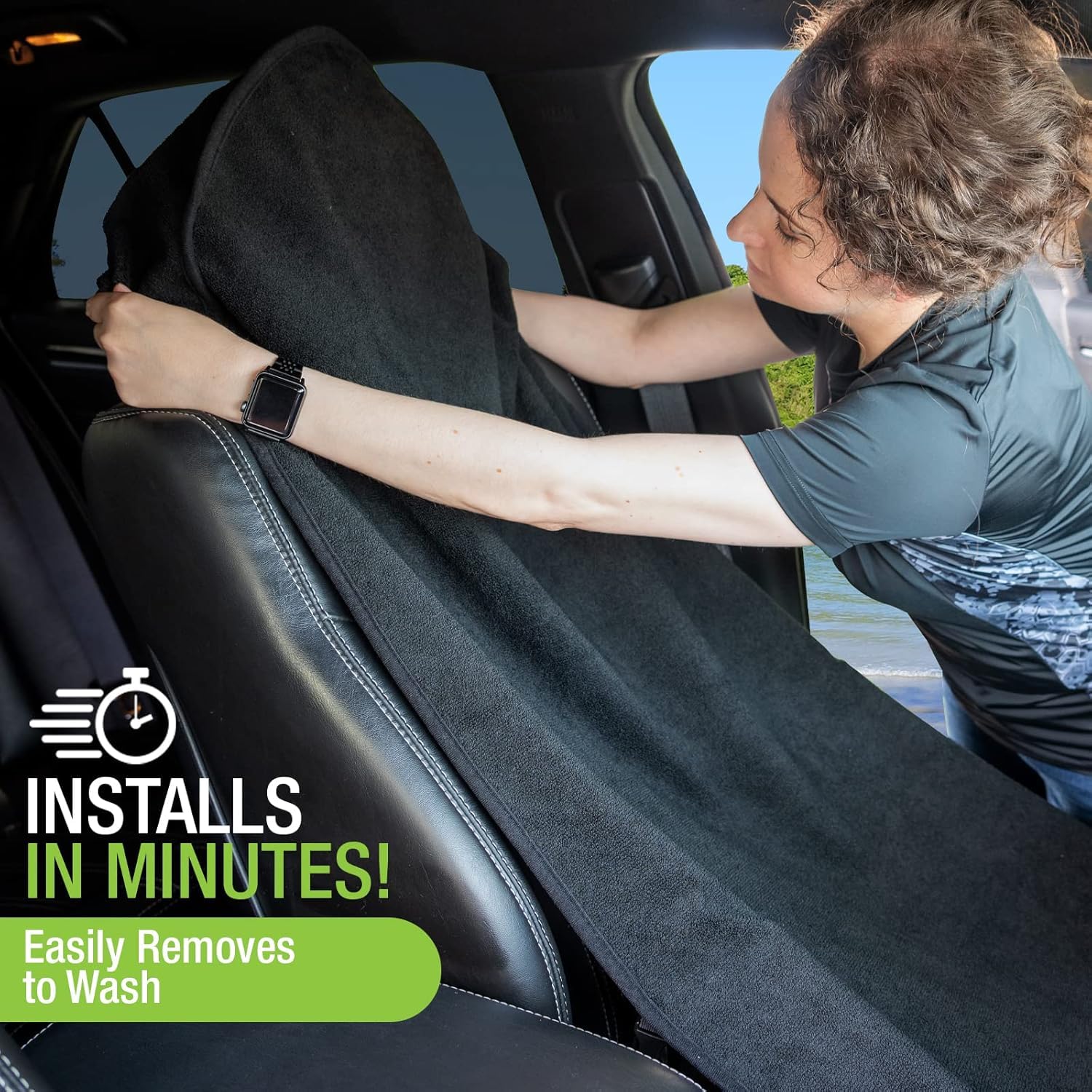 Einesin Coprisedile Auto Impermeabile Antisudore Antiscivolo per Sedili Anteriori Universale Lavabile