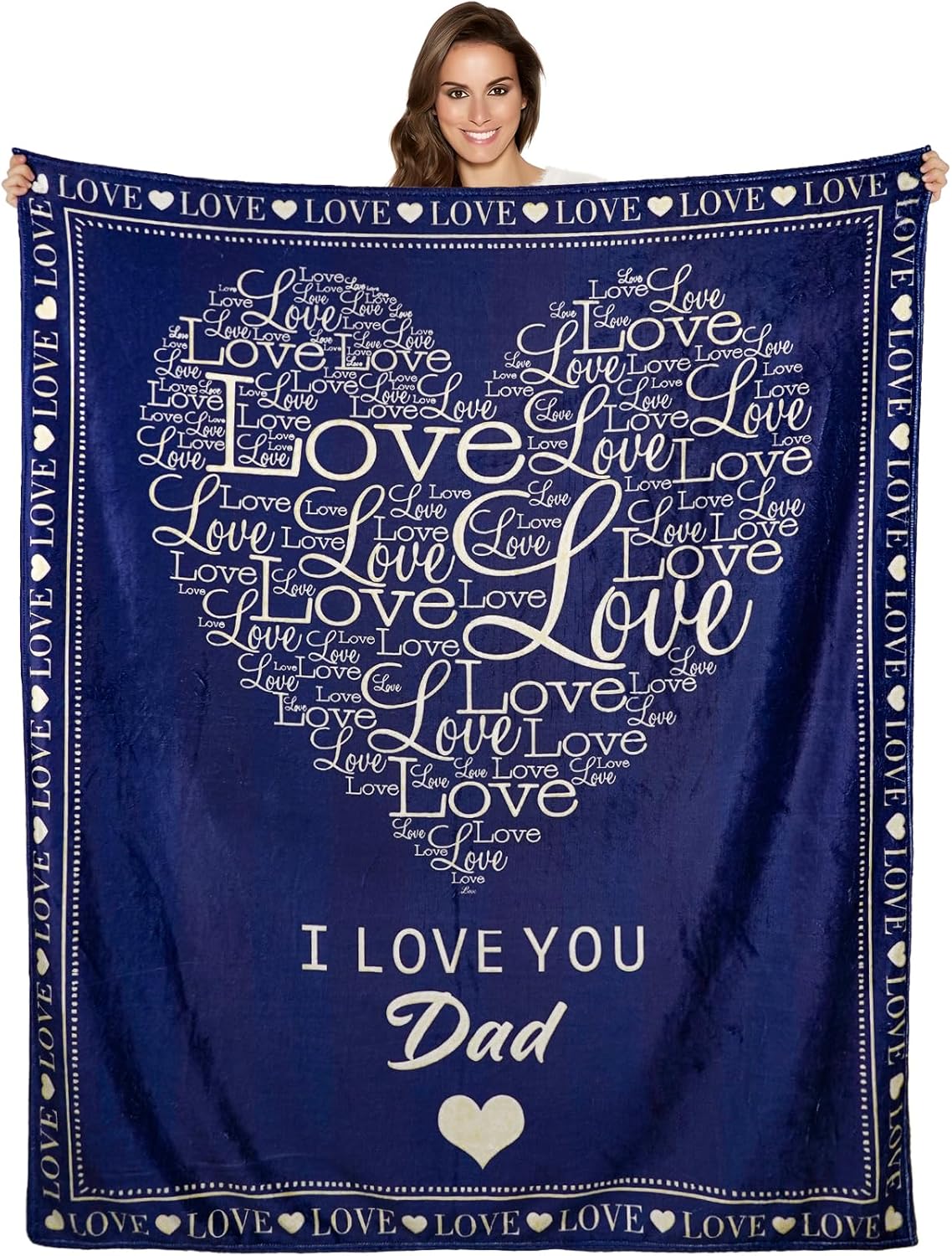THREE IN Gifts for Dad Blanket Best Dad Ever Gift for Papa Step Dad from Daughter