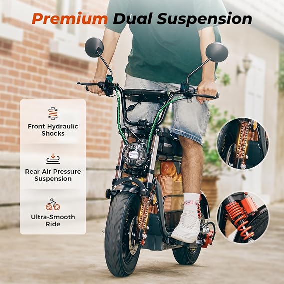 iScooter Electric Scooter for Adults with Seat, 1500W Motor, 35MPH Top Speed & 45 Miles Range, 15 Vacuum Pneumatic Tires, Dual Suspension, Hydraulic Disc Brakes, Commuter E Scooter with Basket & Bag