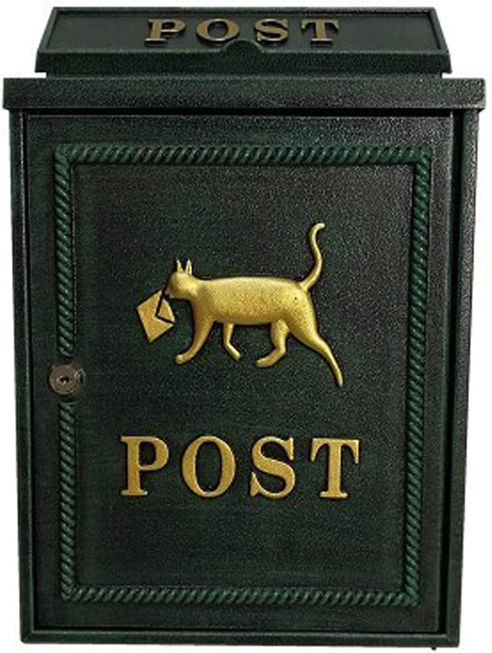 RKNHXAJ Post Box Modern Mailbox, Outdoor Delivery Box Wall Mounted Locking Parcel Drop Box Mailboxes Rust & Water Proof Vertical Retro Classic Mailbox for Home Office Mailbox Buzones de pared