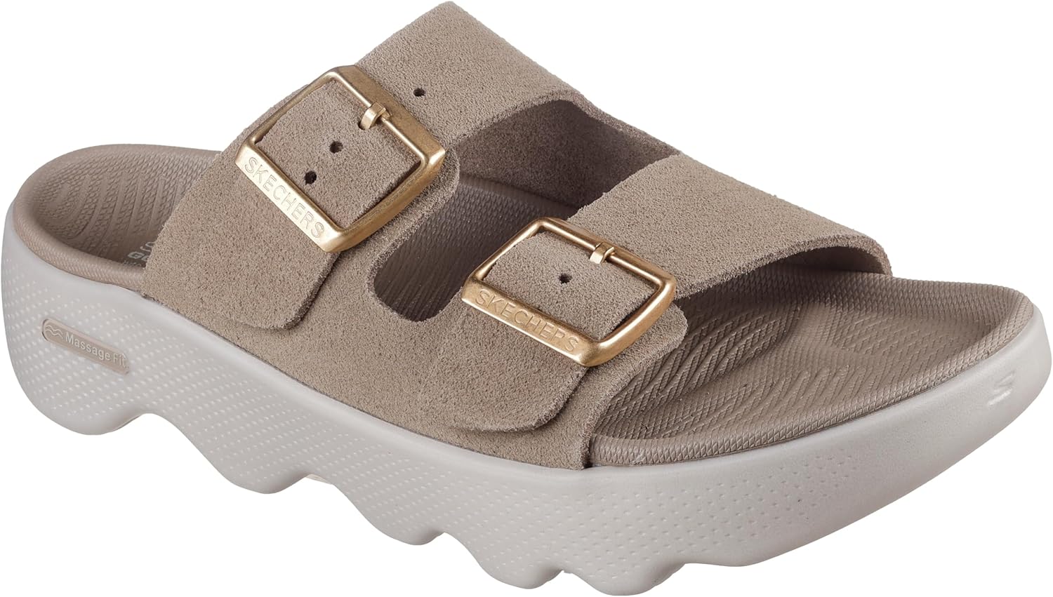 Skechers womens On-the-go Massage Fit Revive Double Buckle Slide