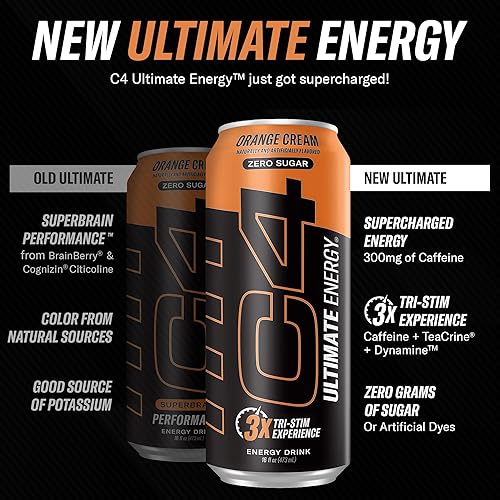 Miniatura 2 de Cellucor C4 Ultimate - Bebida energética sin azúcar preentrenamiento  Experiencia Tri-Stim con 300 mg de cafeína + TeaCrine + Dinamina  Crema de