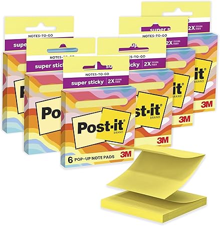 Amazon.com : Post-it Super Sticky Notes-to-go Pop-Up Notes, 3 in. x 3 ...