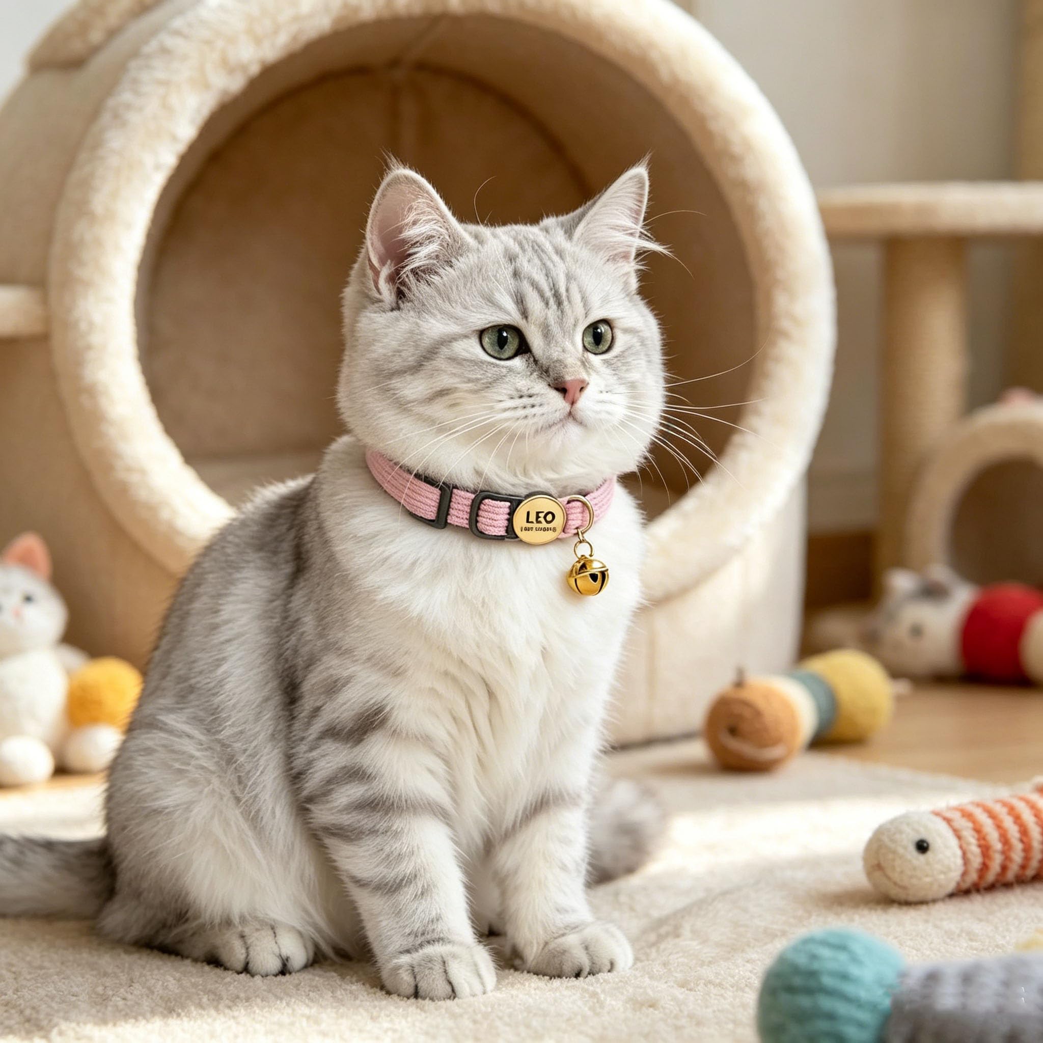 Collare per gatti personalizzato con nome e numero di telefono, collare regolabile in velluto a coste a sgancio rapido con campanello e fibbia di sicurezza per gatti o cani di piccola taglia, 20-30 cm