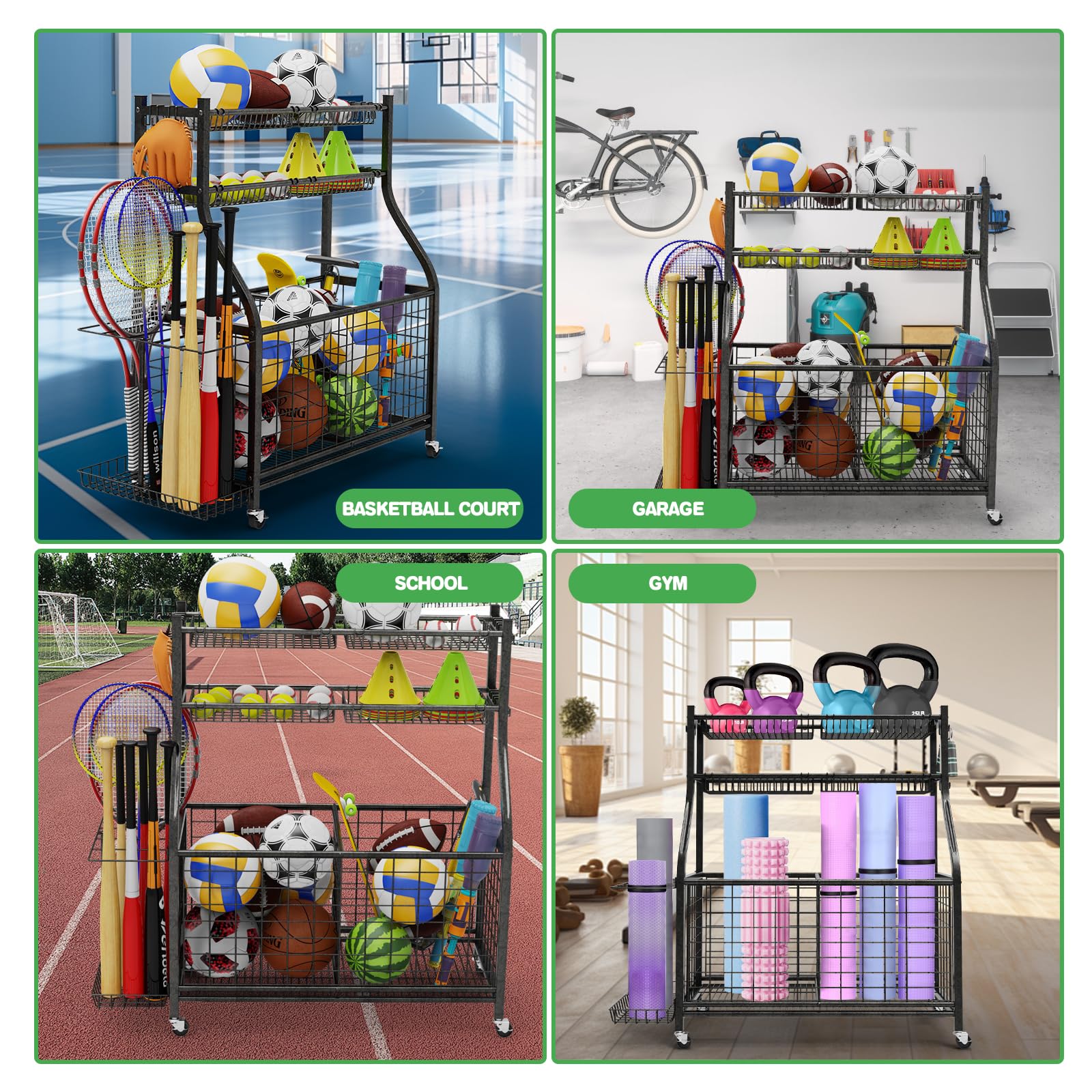 Amazon.com: CaMecequter Garage Sports Equipment Organizer