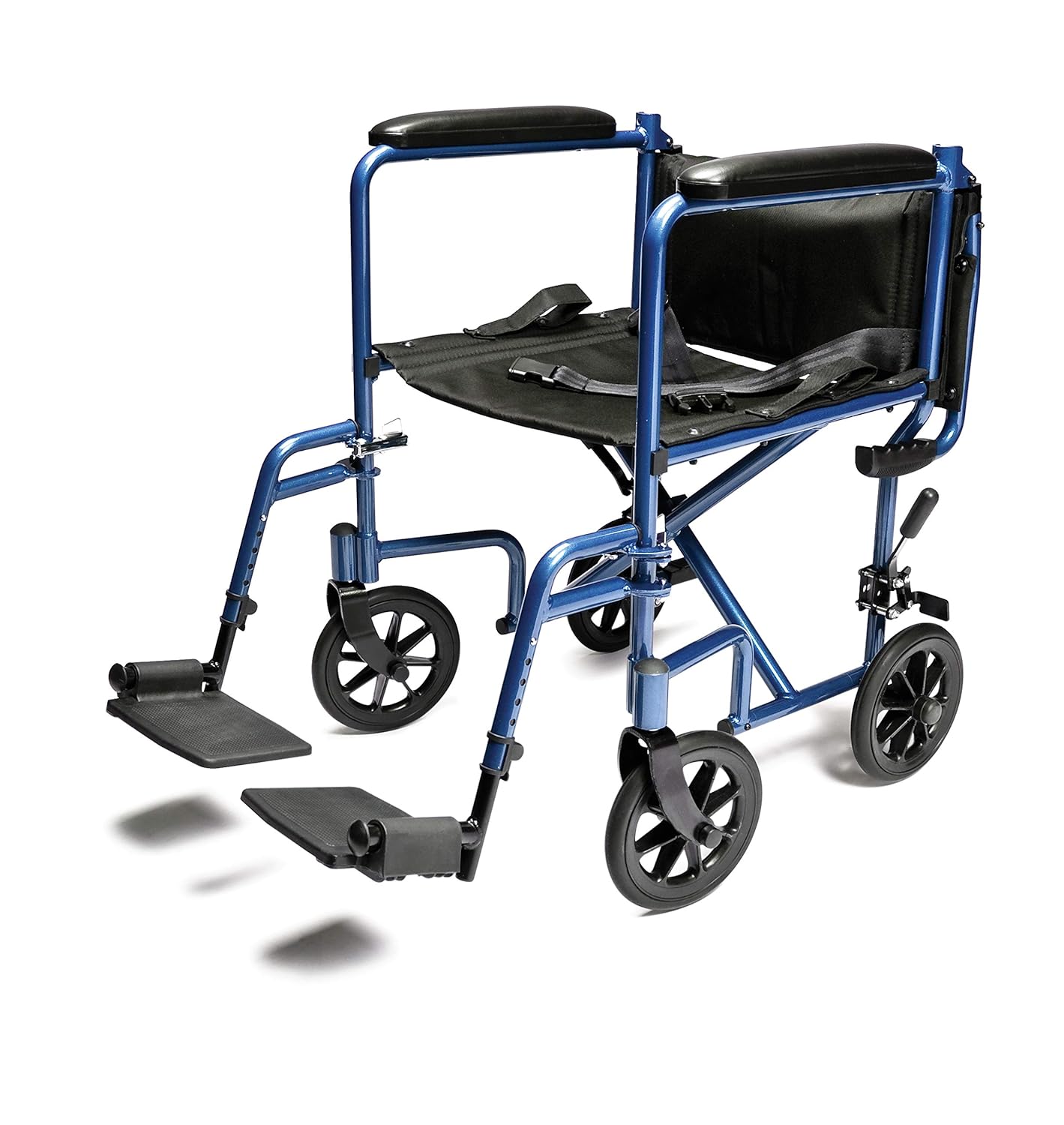 Everest & Jennings Transport Wheelchair, Lightweight & Foldable Transfer Chair, 17" Seat, Blue: Manual Wheelchairs: Industrial & Scientific