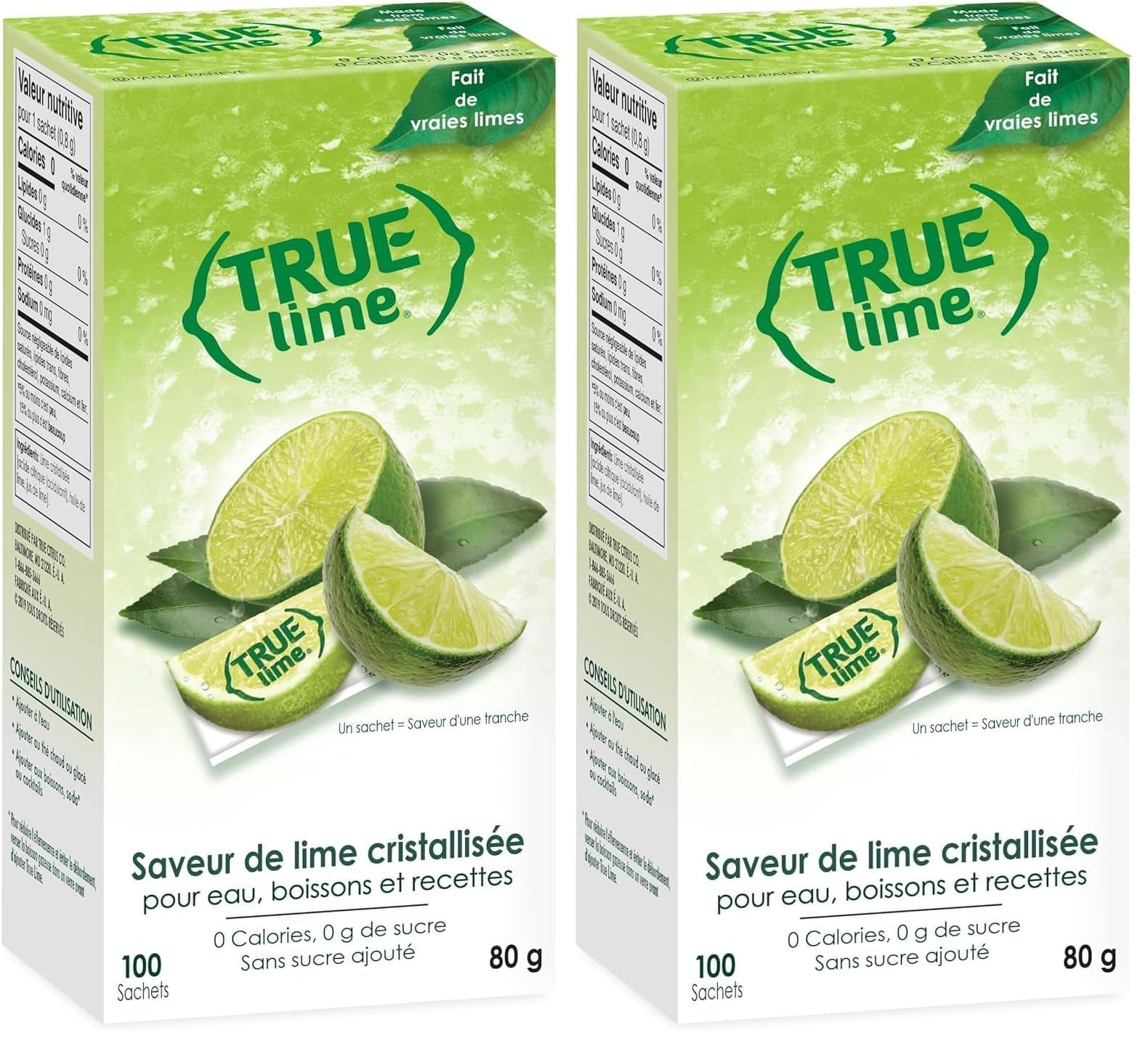 Lime Water Enhancer, 100 Count, Pack of 2 | 0 Calorie | Sugar Free | Made with Real Limes | Bulk Dispenser