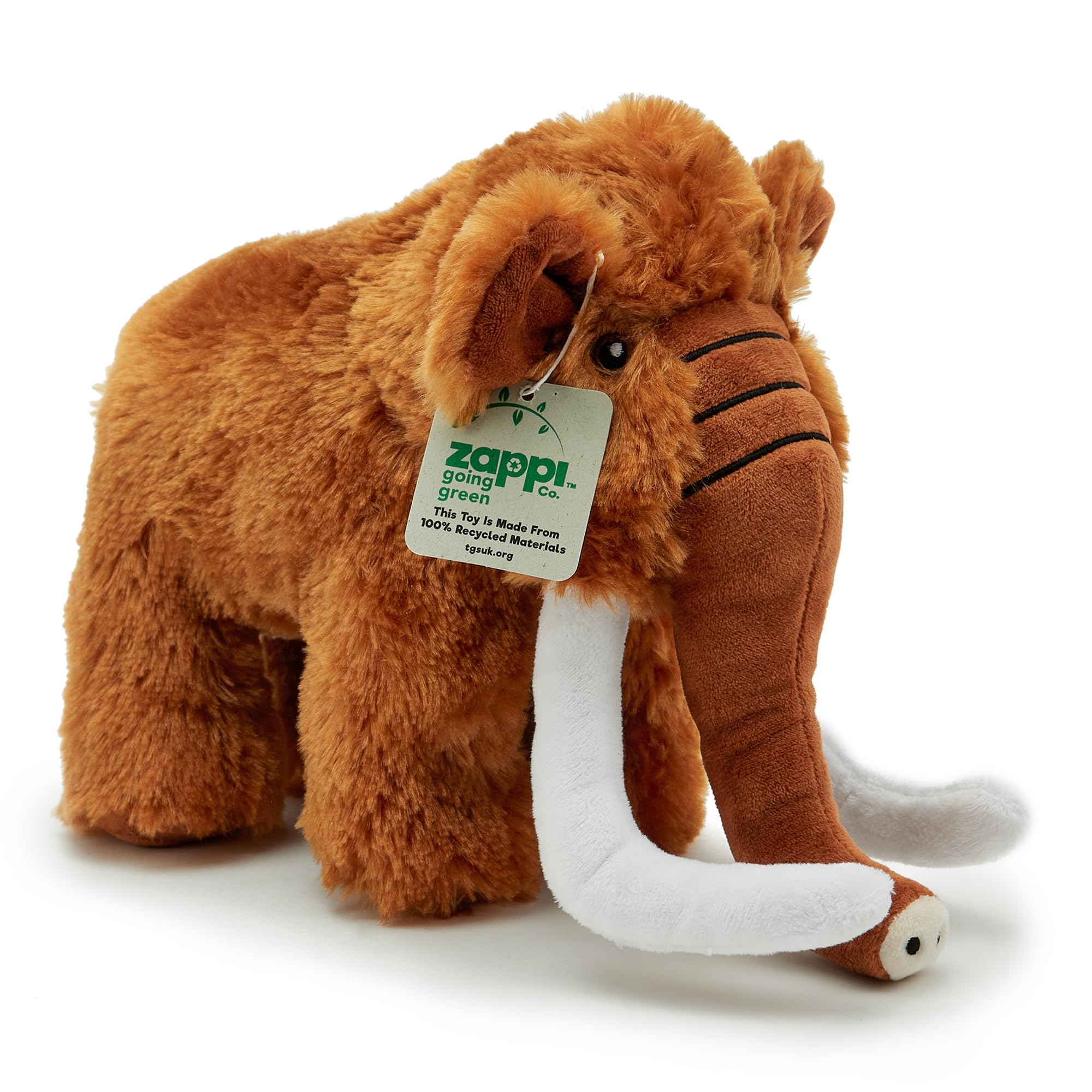 Zappi Co Ultra Soft Mammoth Plush Toy (23 cm Length) - 100% Recycled, Eco-Friendly, Newborn Gift, Realistic Lifelike