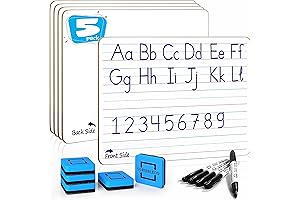 SCRIBBLEDO Double Sided Dry Erase Boards, Lined Whiteboard 5 Pack