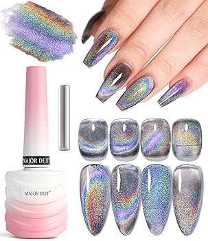 Amazon.com : 9D Cat Eye Gel Nail Polish Holographic Rainbow