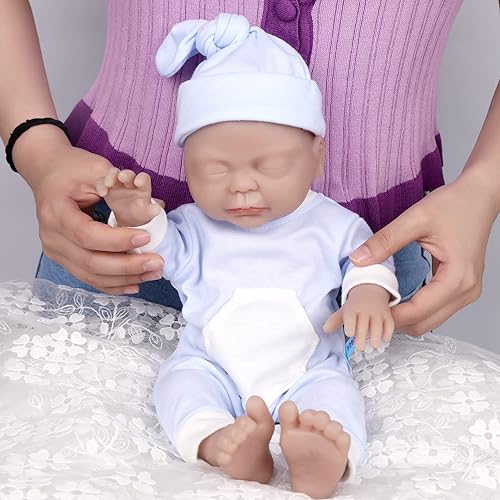 Miniatura 5 de JIYUAN BOBO Muñecas de bebé Reality Reborn de 14 pulgadas muñecas de silicona de cuerpo completo no muñecas de vinilo hechas a mano y realista
