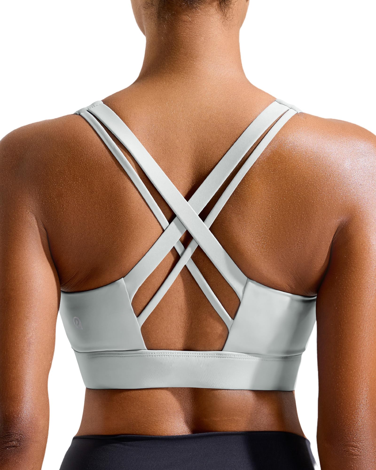RUNNING GIRL Sports Bra for Women High Support,Criss-Cross Back Strappy Sports Bra Moulded Cup High Impact Workout Top