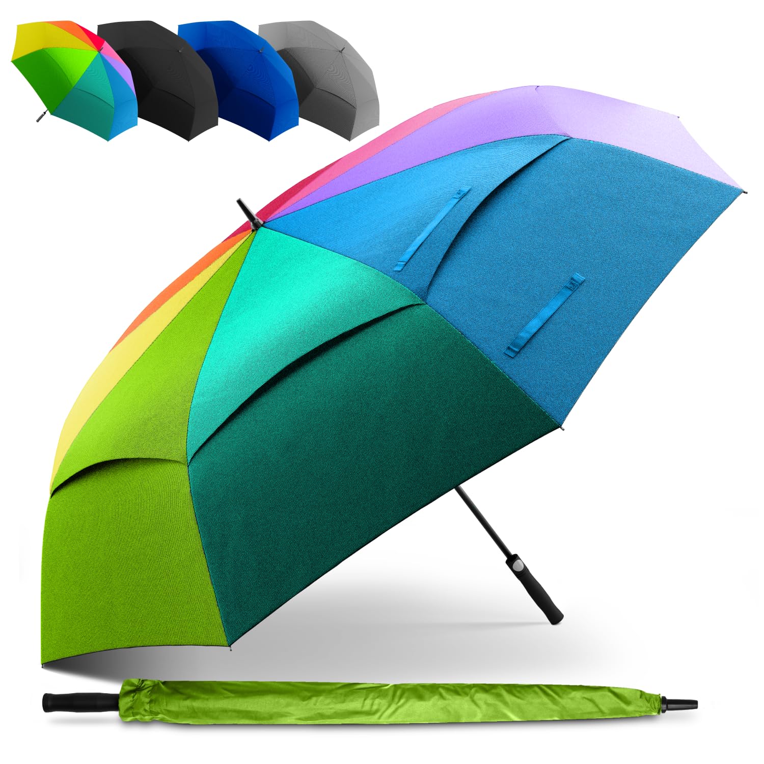 STYNGARD XXL Regenschirm Groß Sturmfest [Ø 130/140 cm] - Golfschirm mit Doppelbespannung für maximalen Wind- und Regenschutz Modell - Regenschirm für 2 Personen - BELFAST