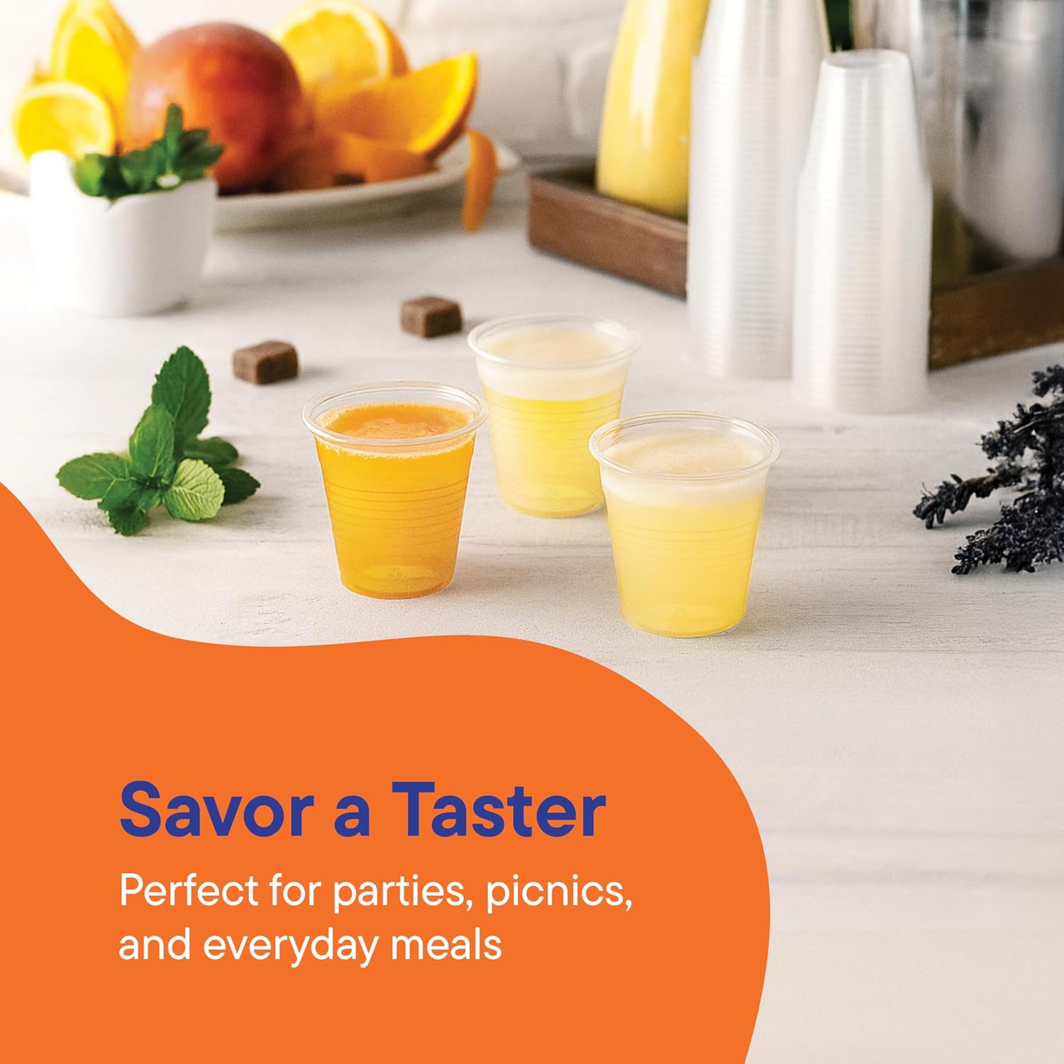 Stack Man Case of 2,500 – 3 oz. Disposable Clear Plastic Cups, 100 Count Packages (25/100)