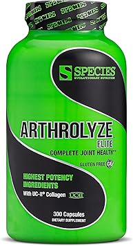 Species Nutrition Arthrolyze Joint Repair Supplement, Fortified with UC-II Collagen, MSM, Glucosamine, Chondroitin, High Potency Connective Tissue & Joint Support 300 Capsules