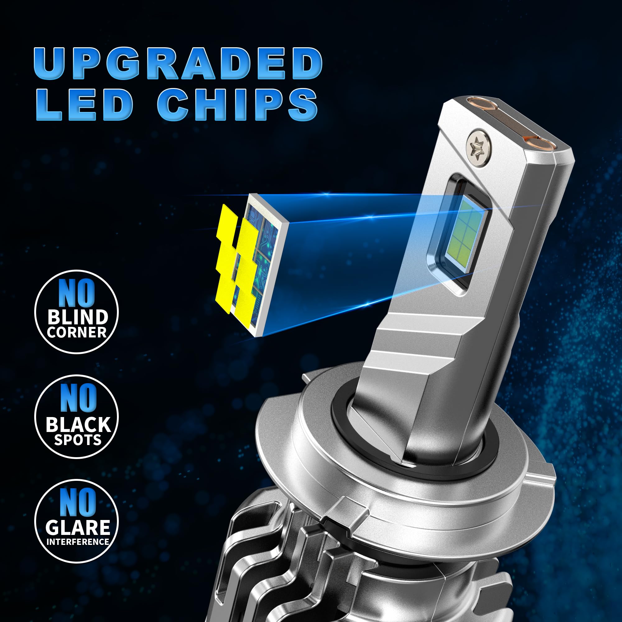 D-Lumina Lampadina H7 LED Canbus 110W 16000LM,Chip CPS 6500K 500% Brillante,Raffreddamento con Tubo di Rame Spesso,LED Lampada Luci,2 pezzi