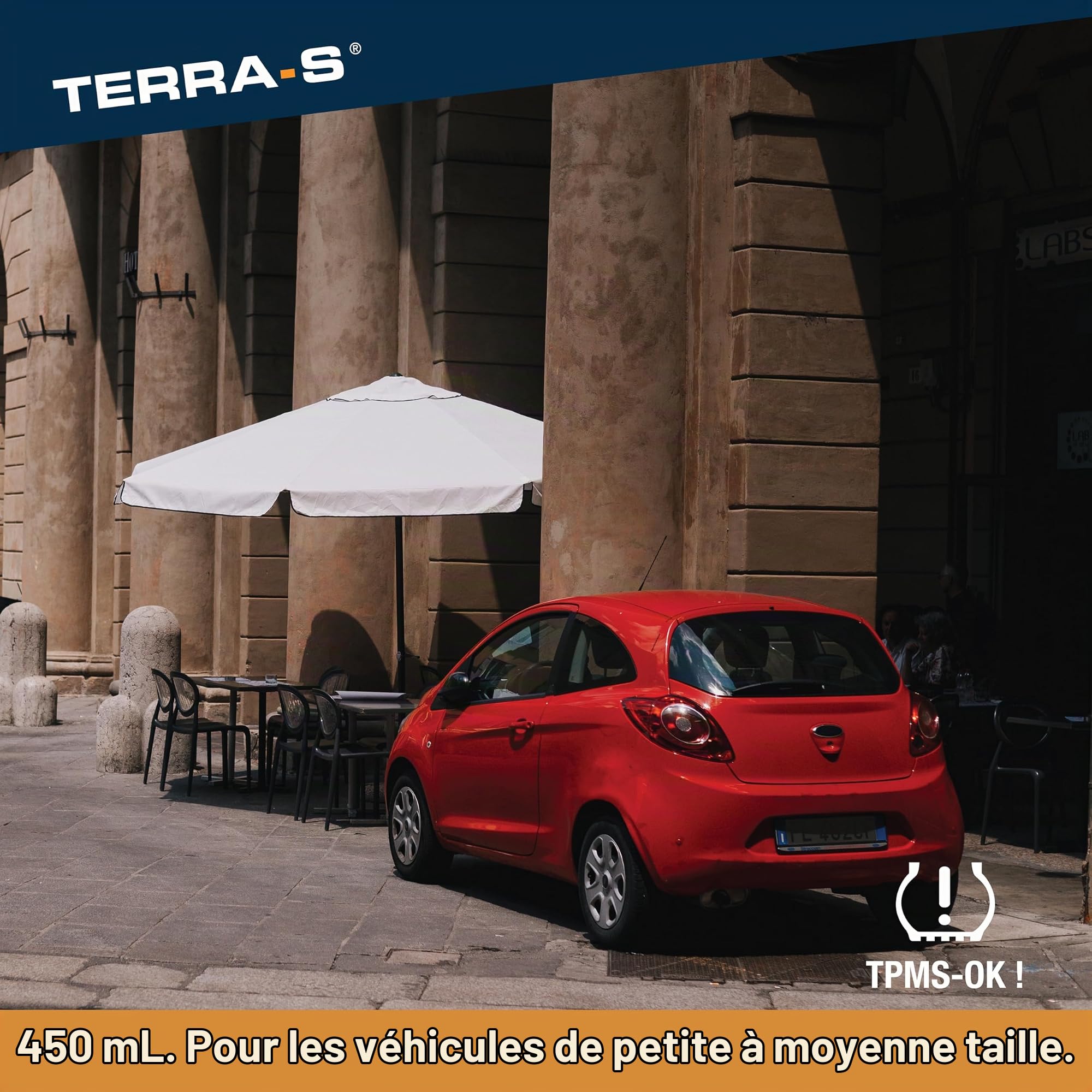 TERRA S T56000 T56000 Kit de réparation de pneu mobile d'urgence avec mastic et pompe à pneu Convient pour voiture et autres véhicules 15 minutes